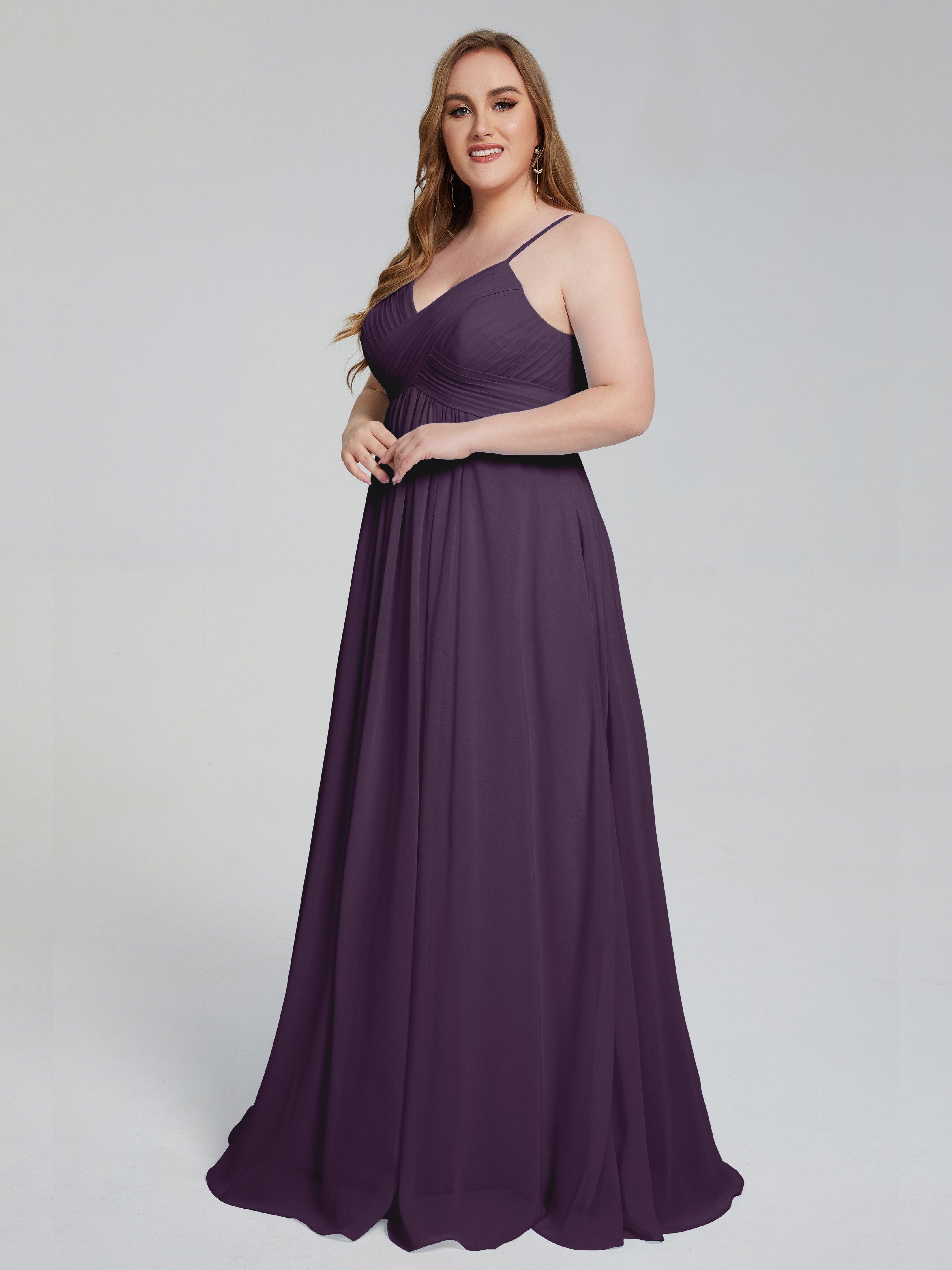 Londyn Spaghetti Straps Plus Size Long Bridesmaid Dresses