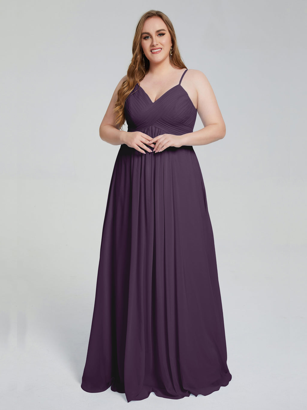 Londyn Spaghetti Straps Plus Size Long Bridesmaid Dresses