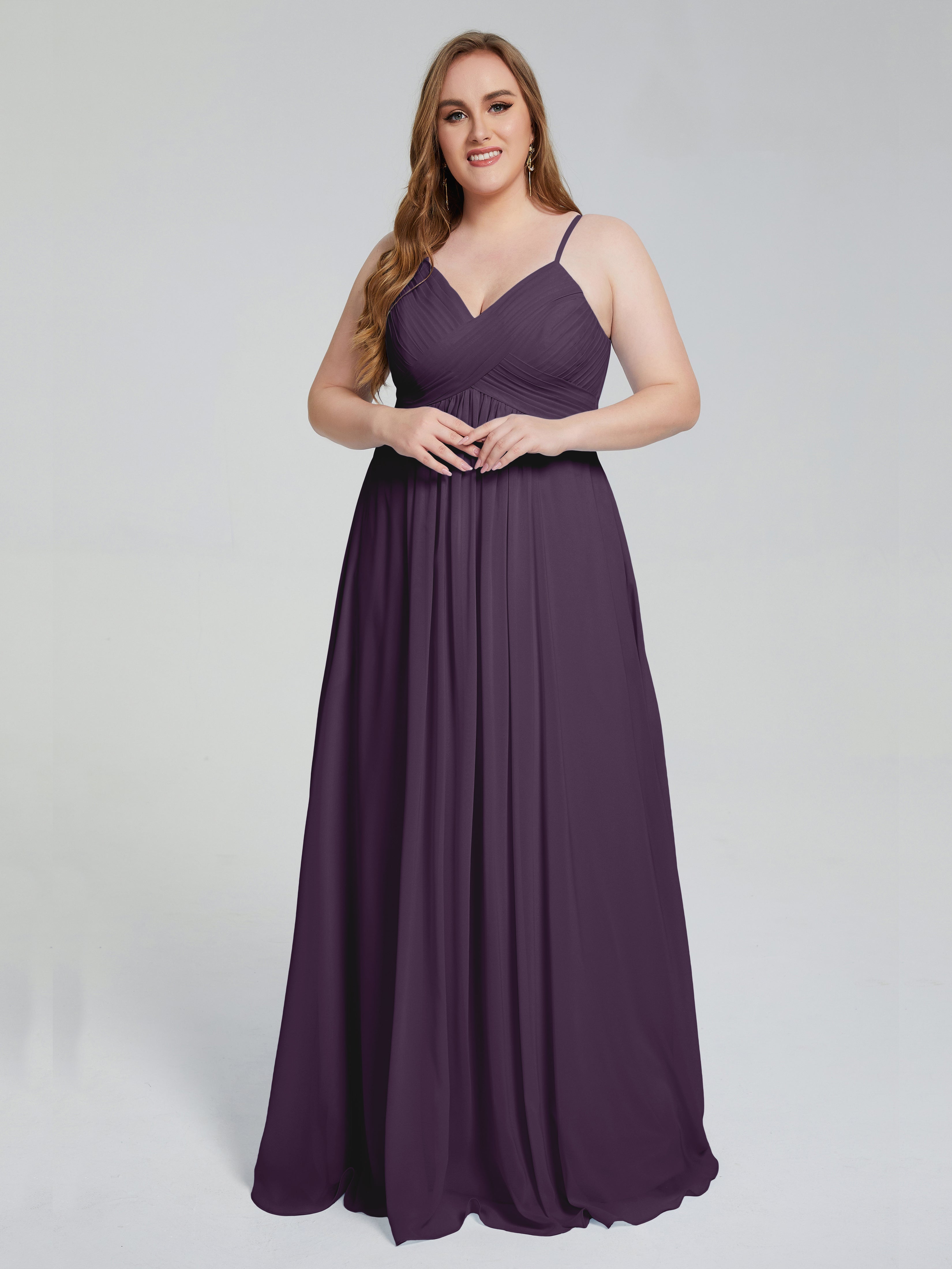 Londyn Spaghetti Straps Plus Size Long Bridesmaid Dresses