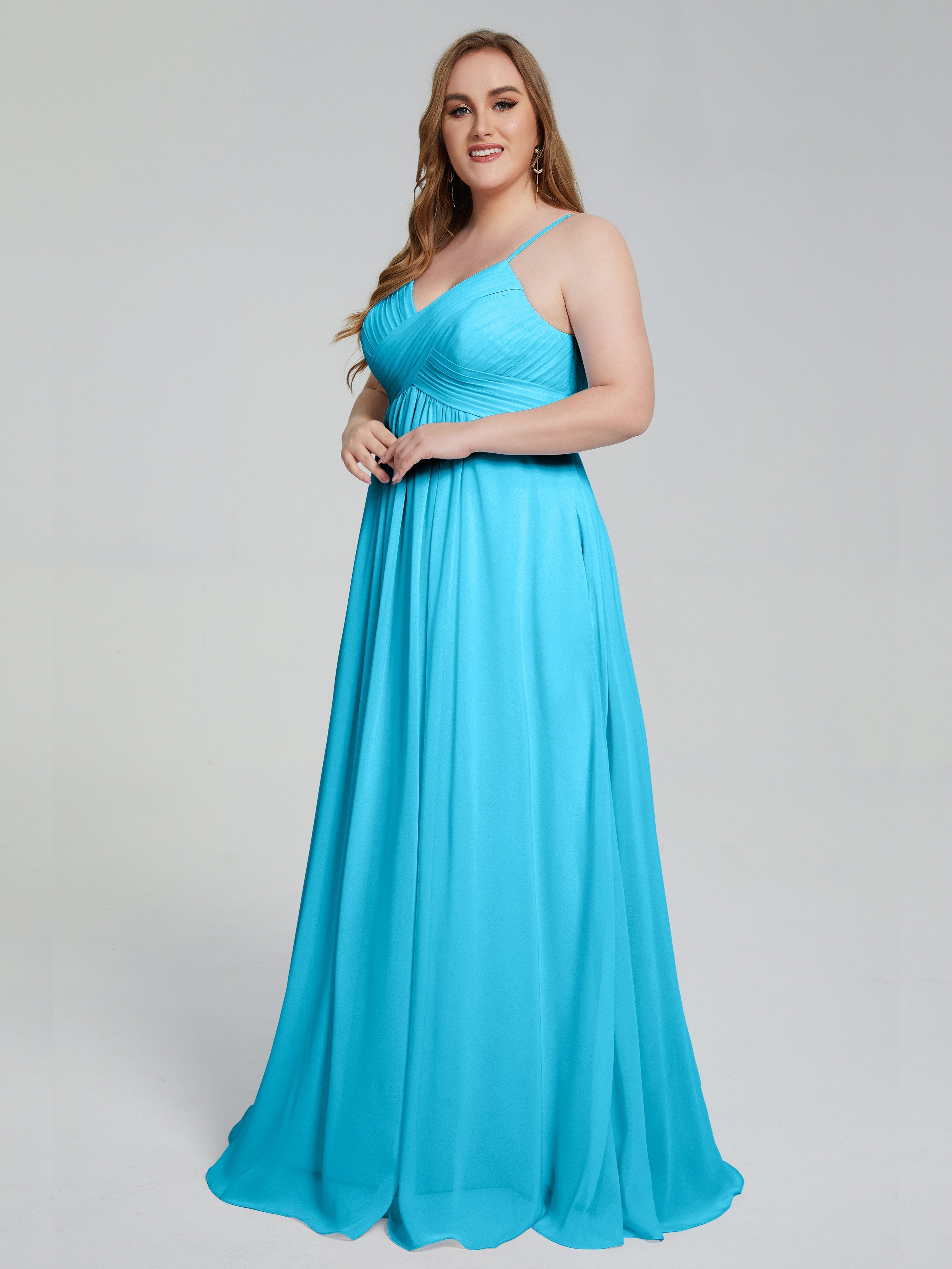 Londyn Spaghetti Straps Plus Size Long Bridesmaid Dresses