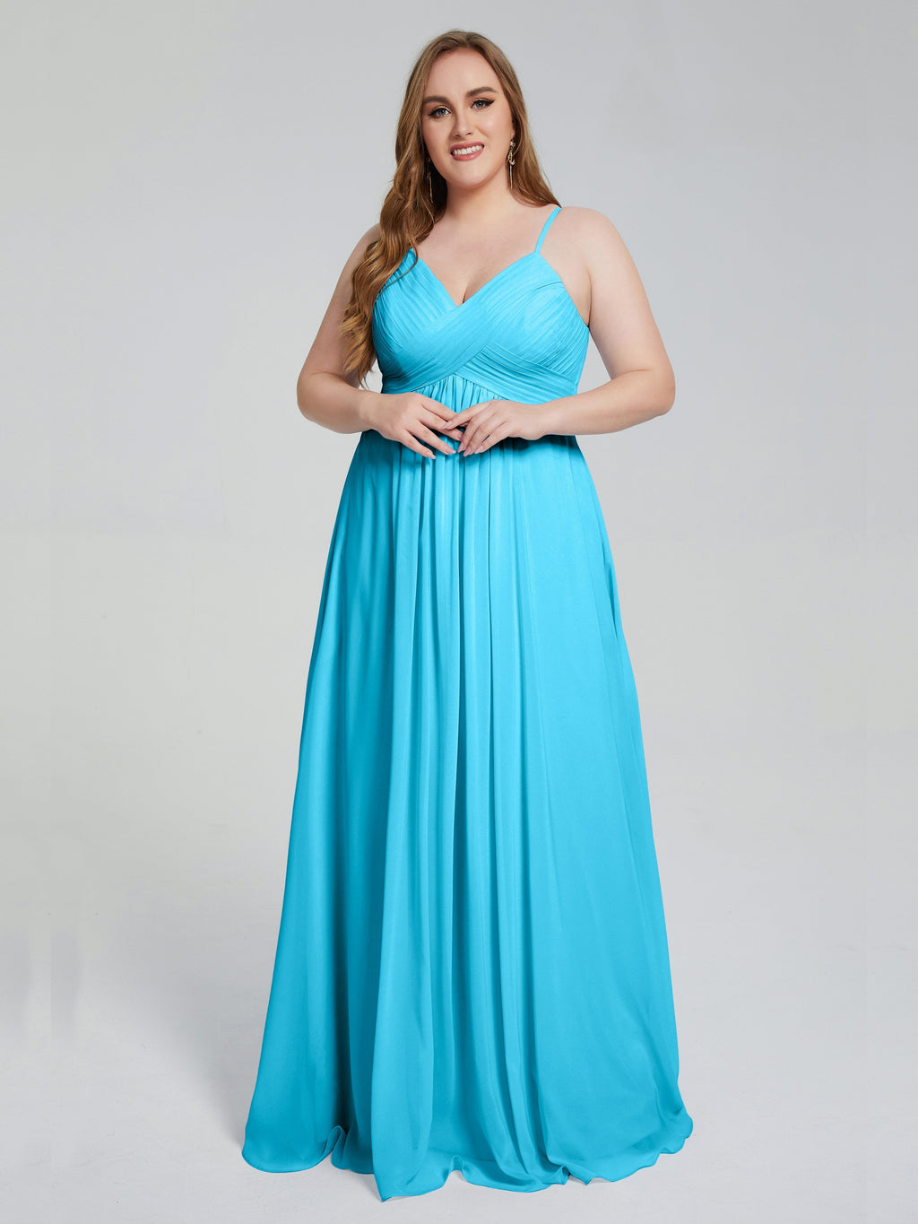 Londyn Spaghetti Straps Plus Size Long Bridesmaid Dresses