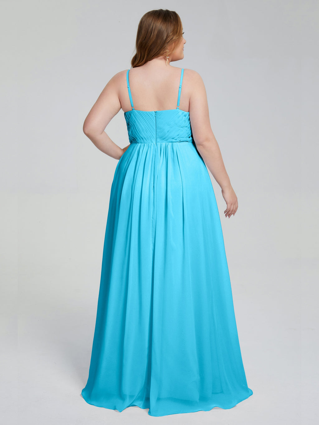 Londyn Spaghetti Straps Plus Size Long Bridesmaid Dresses