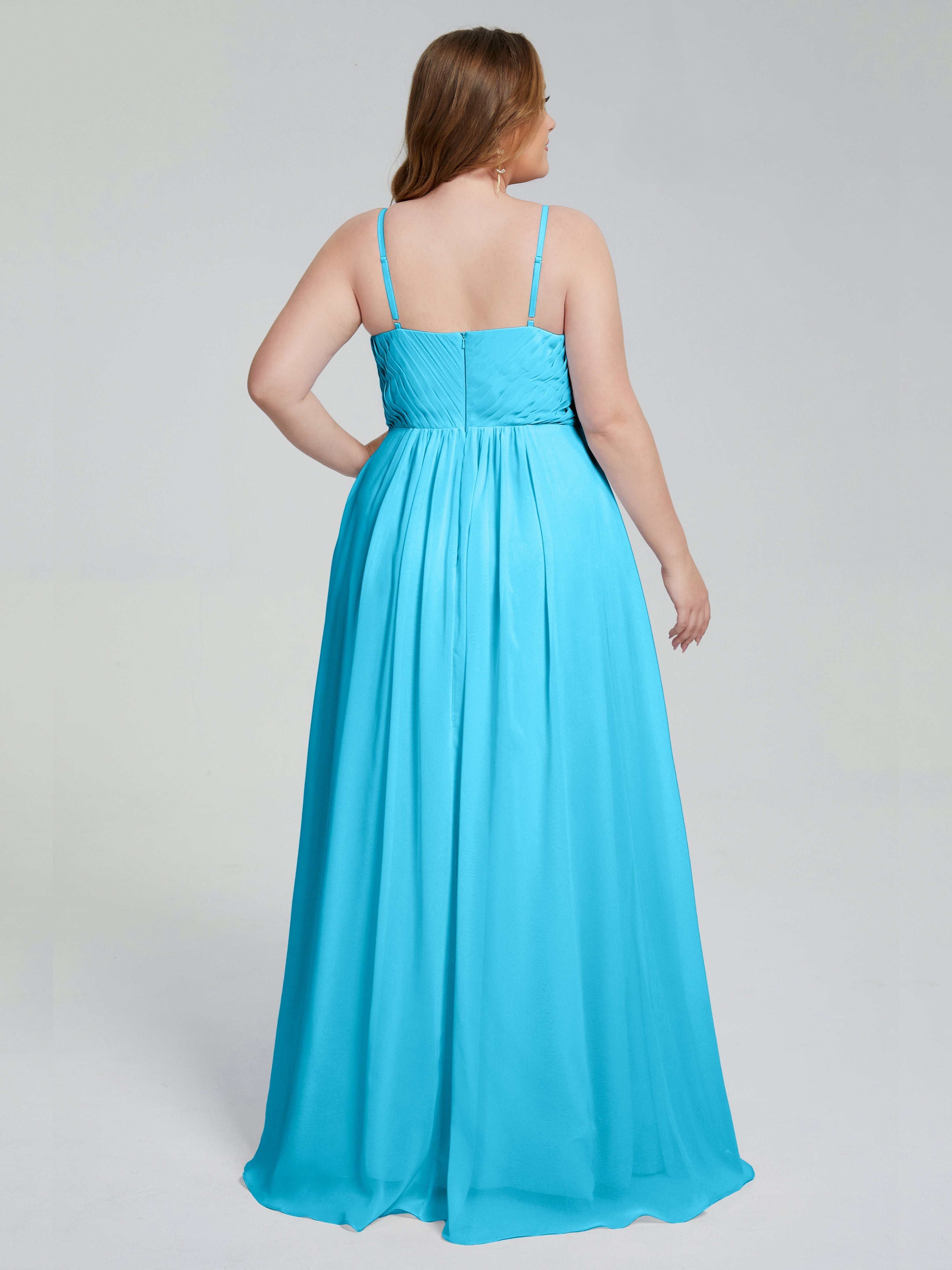 Londyn Spaghetti Straps Plus Size Long Bridesmaid Dresses