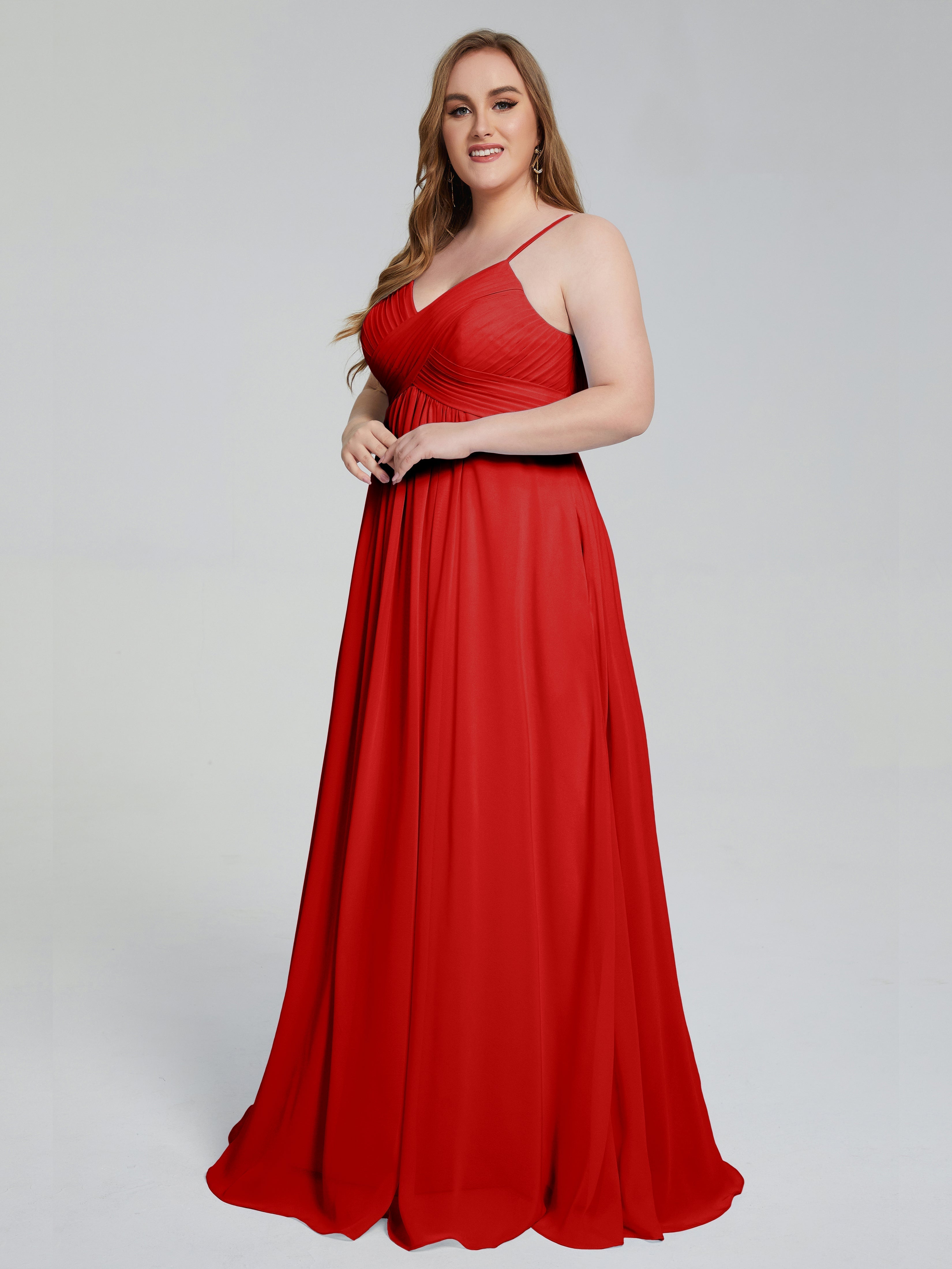 Londyn Spaghetti Straps Plus Size Long Bridesmaid Dresses