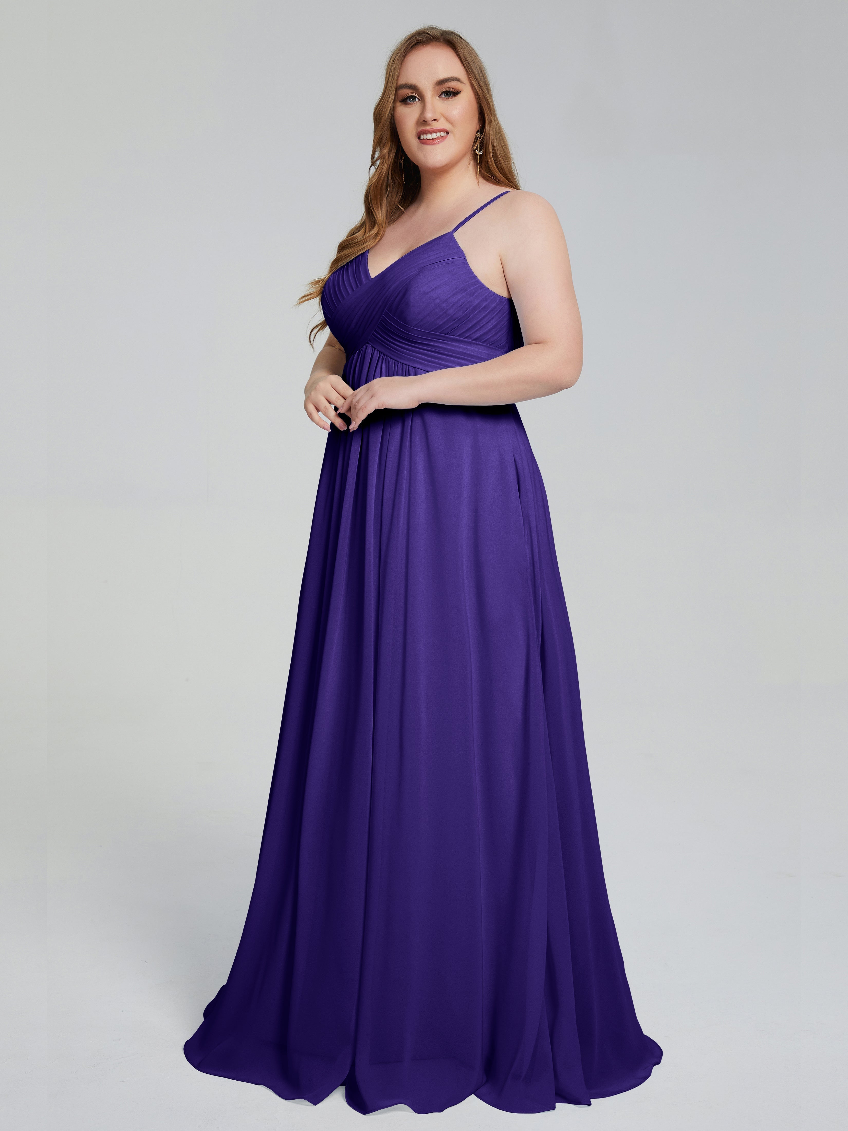 Londyn Spaghetti Straps Plus Size Long Bridesmaid Dresses