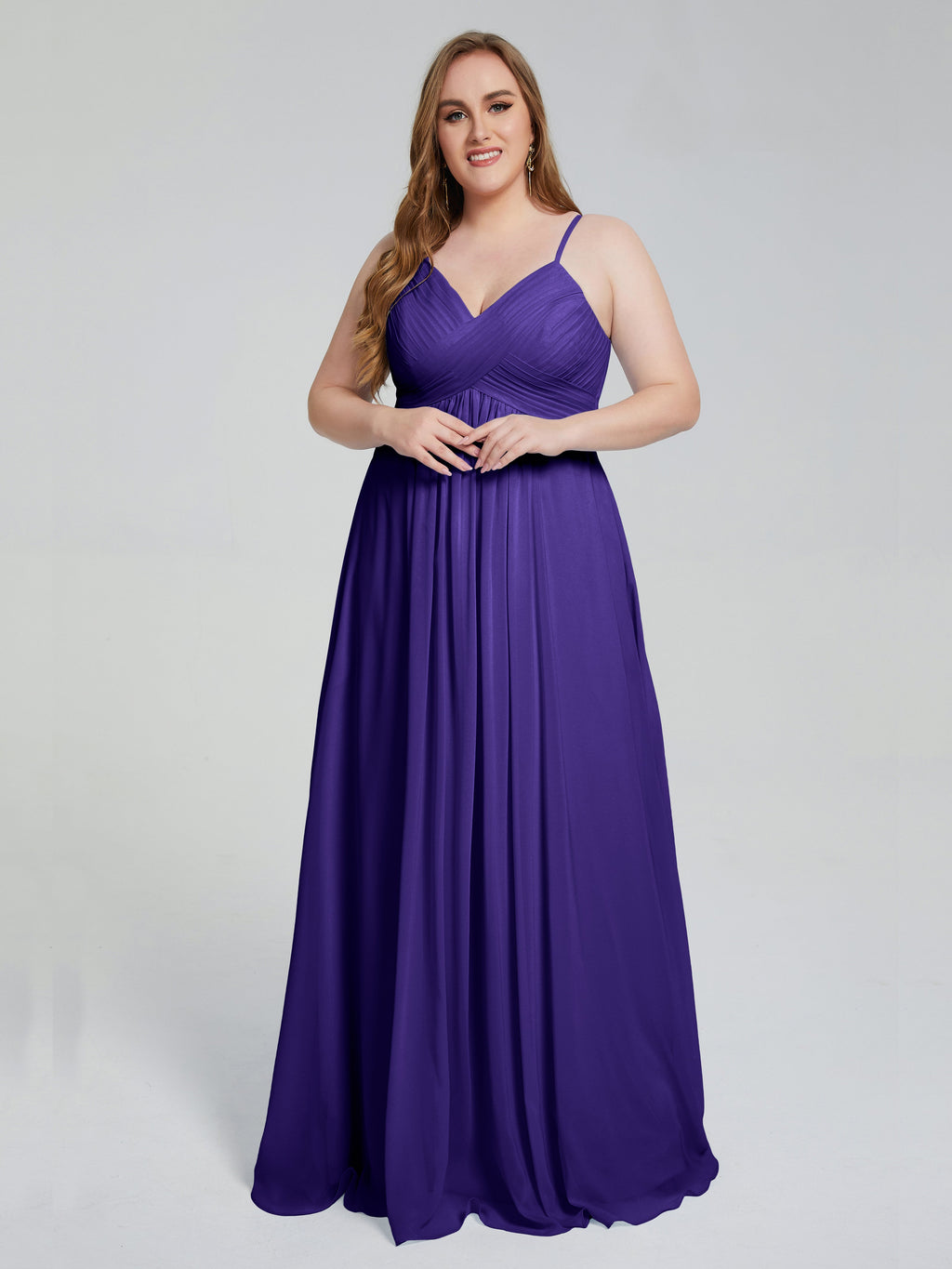 Londyn Spaghetti Straps Plus Size Long Bridesmaid Dresses