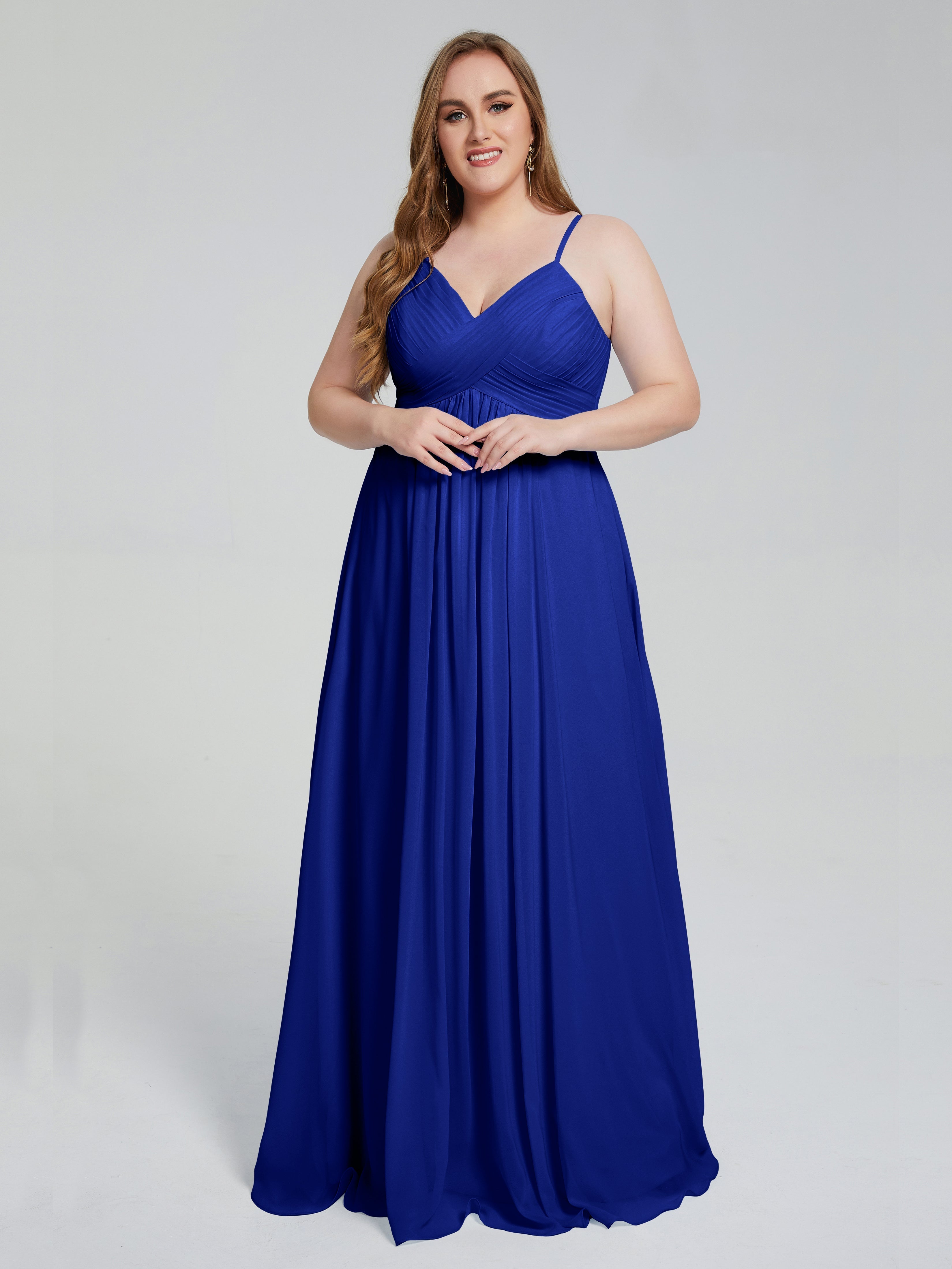 Londyn Spaghetti Straps Plus Size Long Bridesmaid Dresses