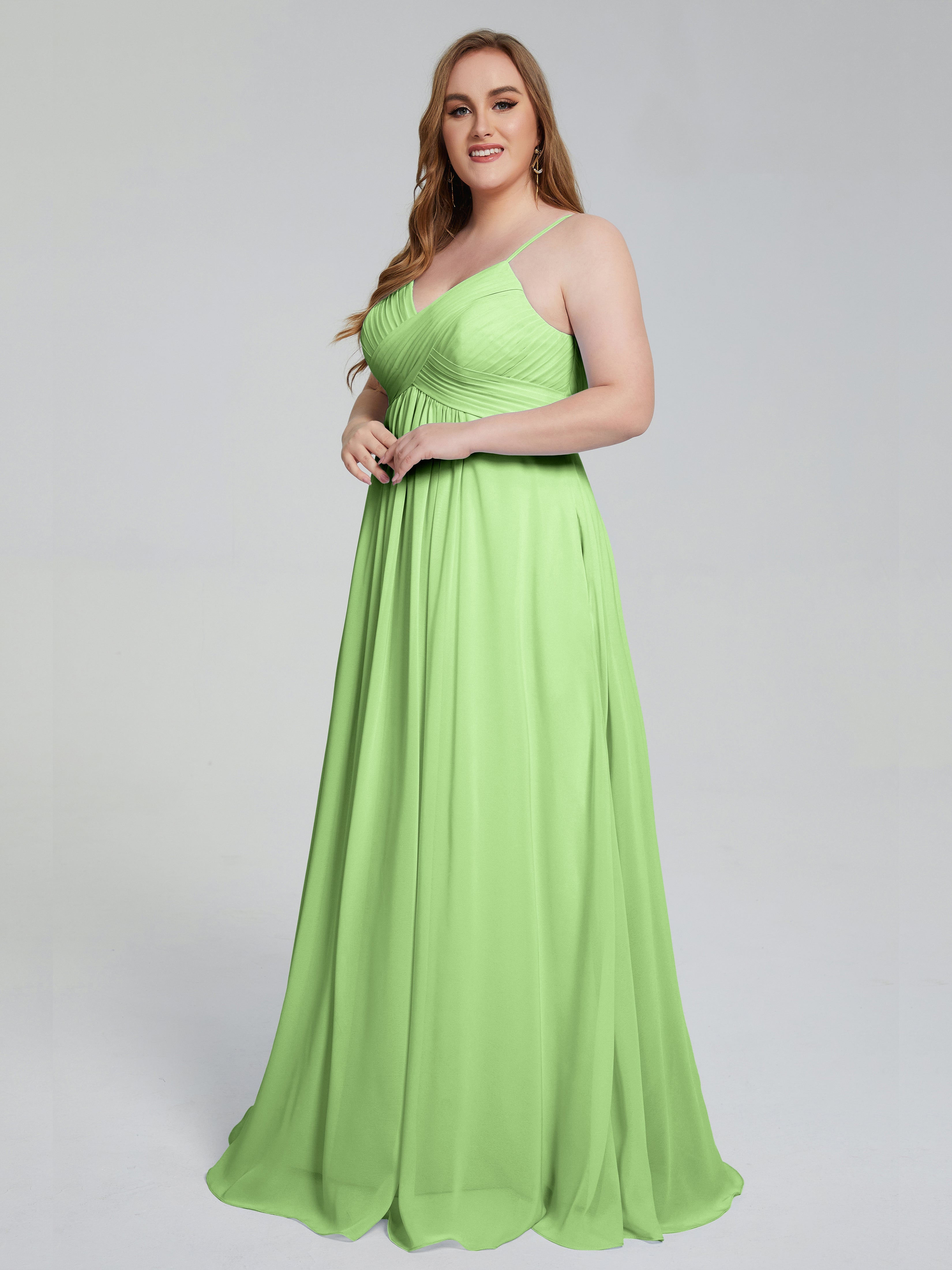 Londyn Spaghetti Straps Plus Size Long Bridesmaid Dresses