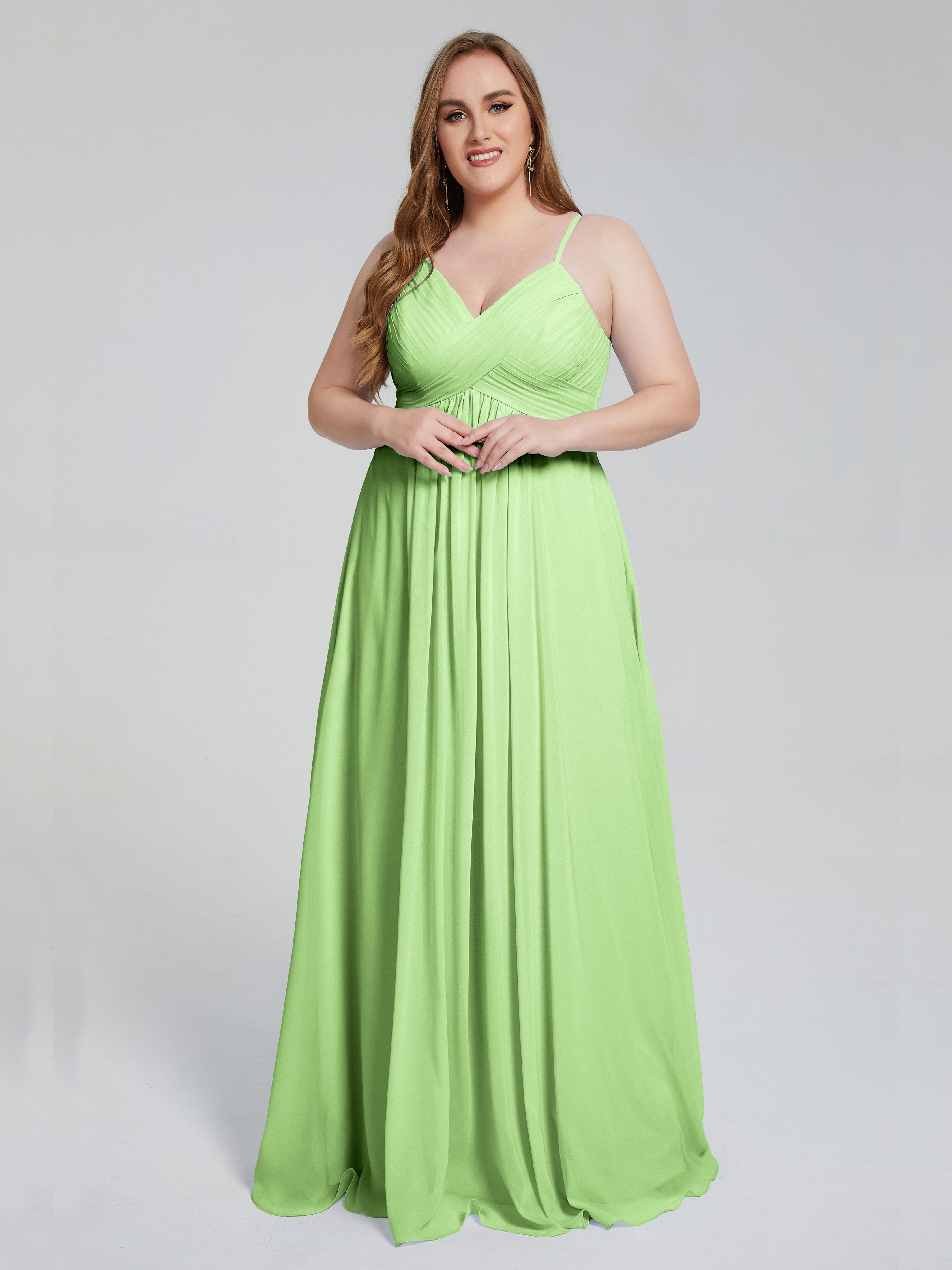 Londyn Spaghetti Straps Plus Size Long Bridesmaid Dresses