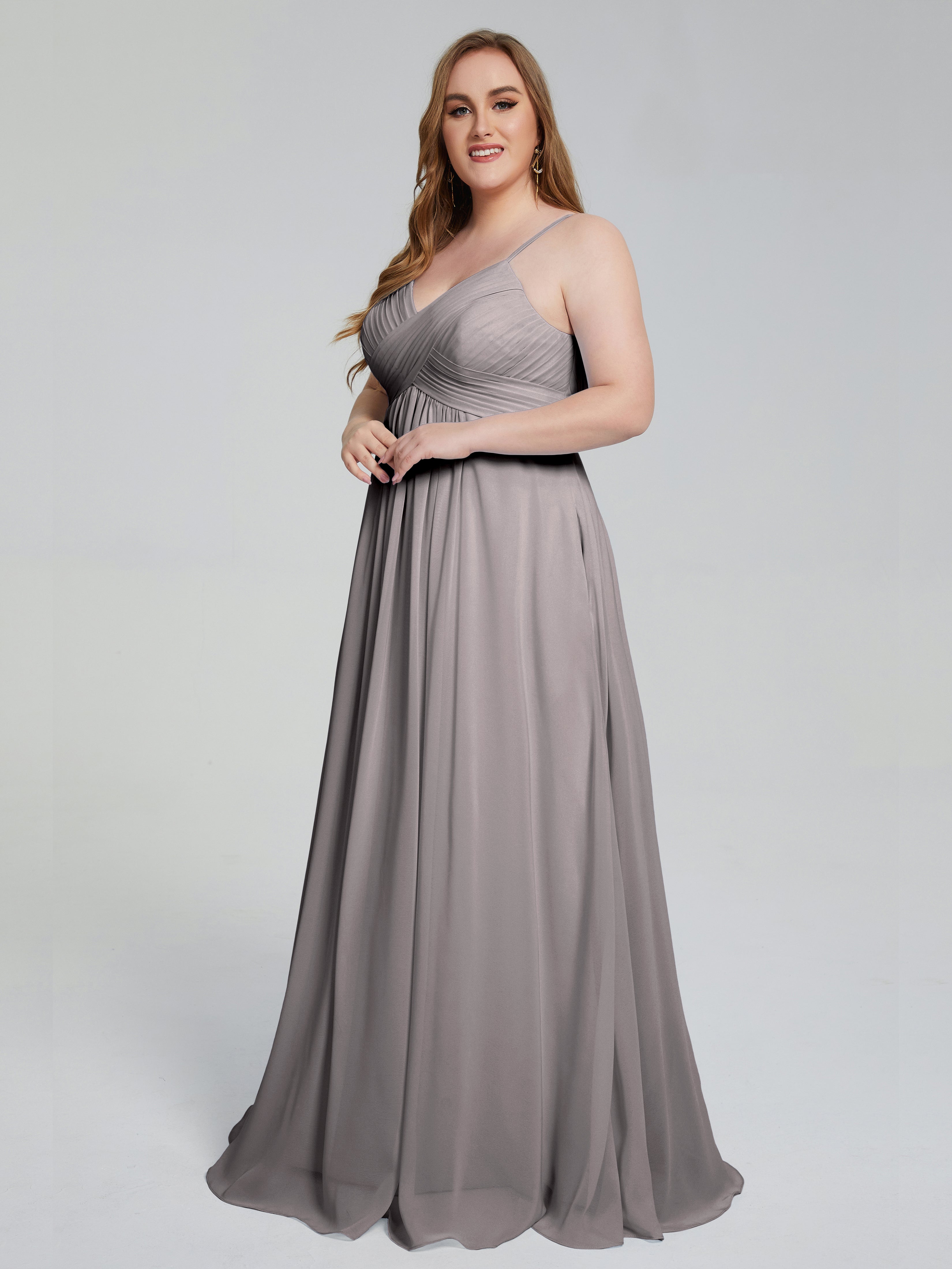 Londyn Spaghetti Straps Plus Size Long Bridesmaid Dresses