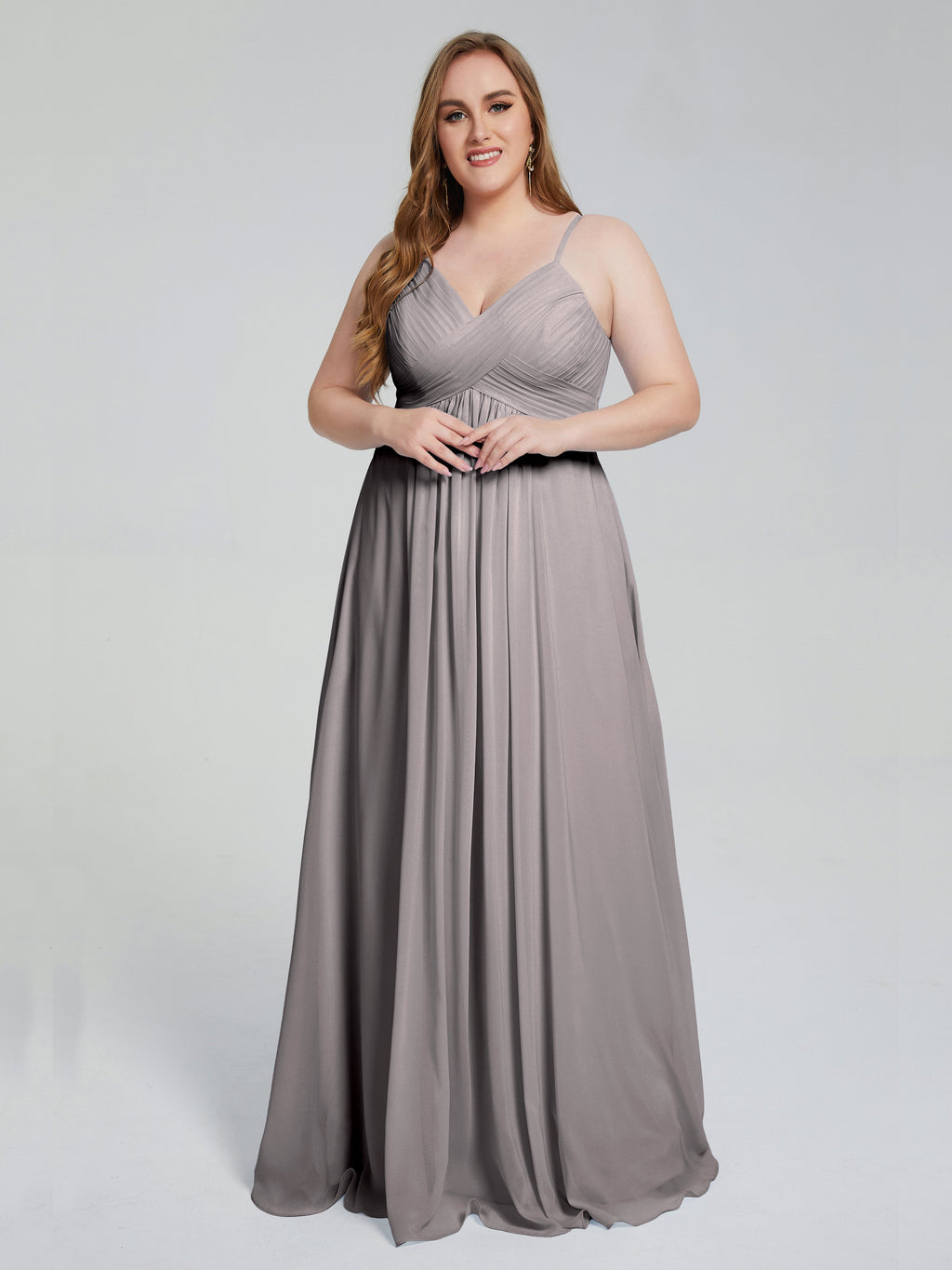 Londyn Spaghetti Straps Plus Size Long Bridesmaid Dresses