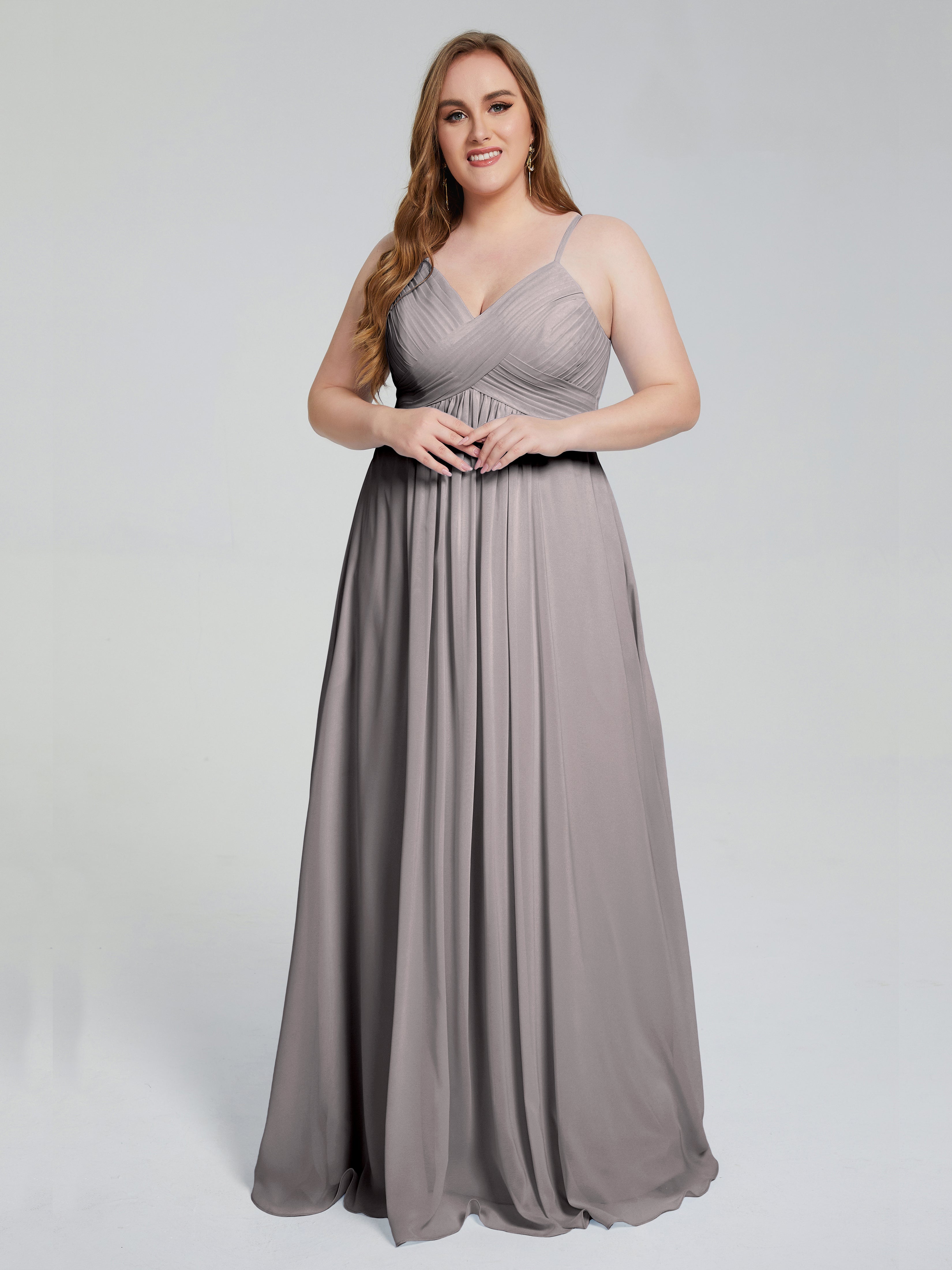 Londyn Spaghetti Straps Plus Size Long Bridesmaid Dresses
