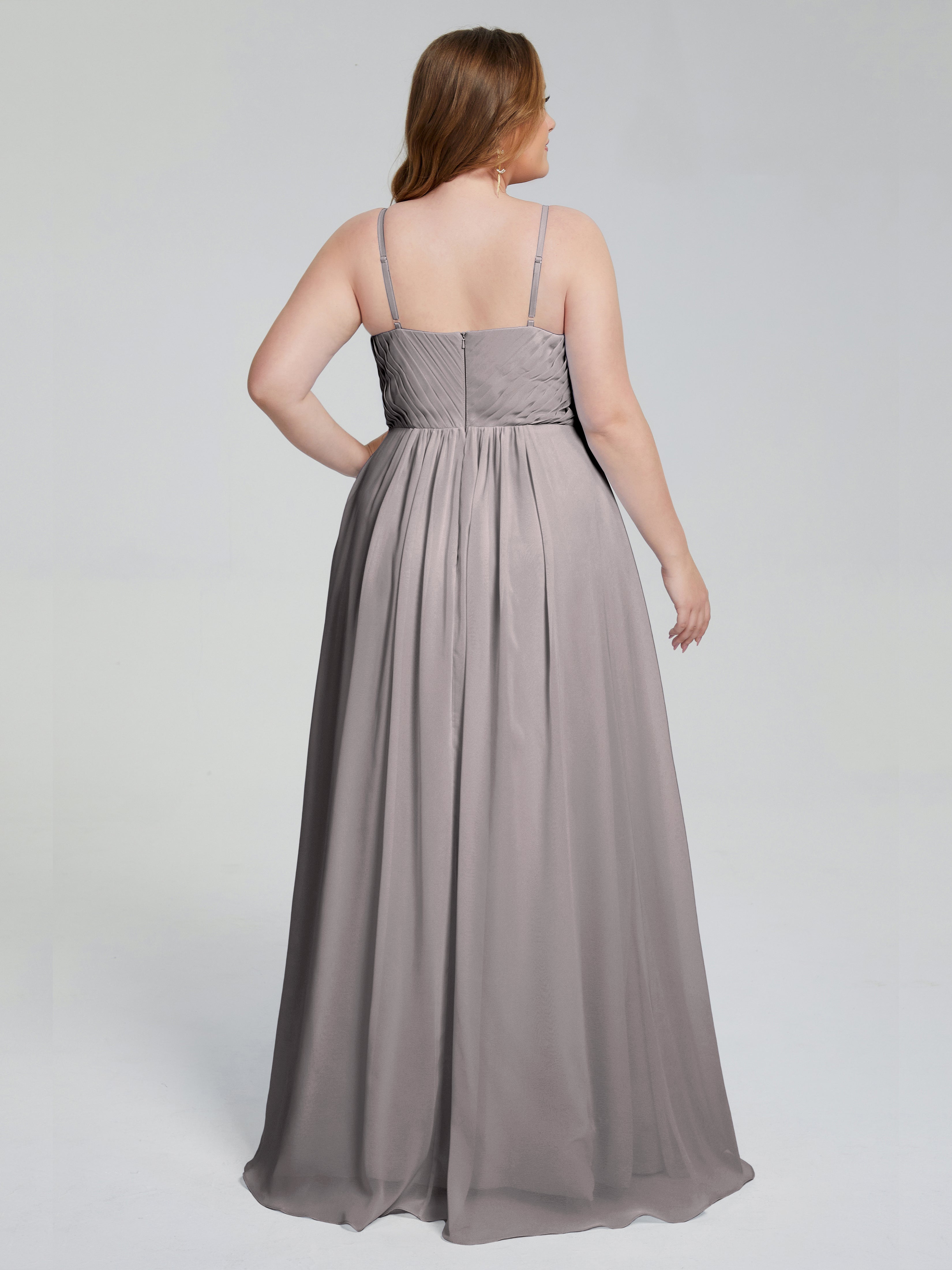 Londyn Spaghetti Straps Plus Size Long Bridesmaid Dresses