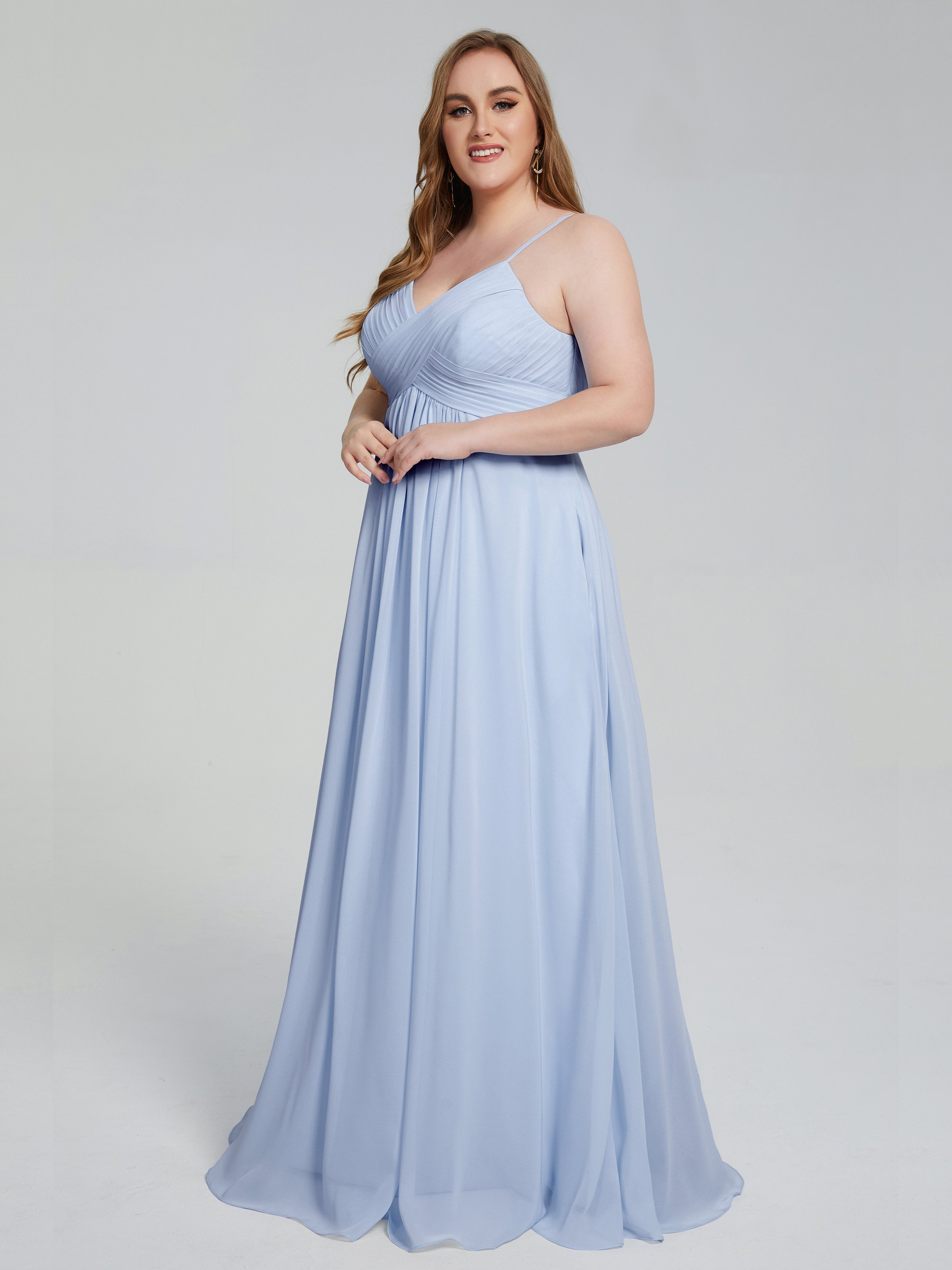 Londyn Spaghetti Straps Plus Size Long Bridesmaid Dresses