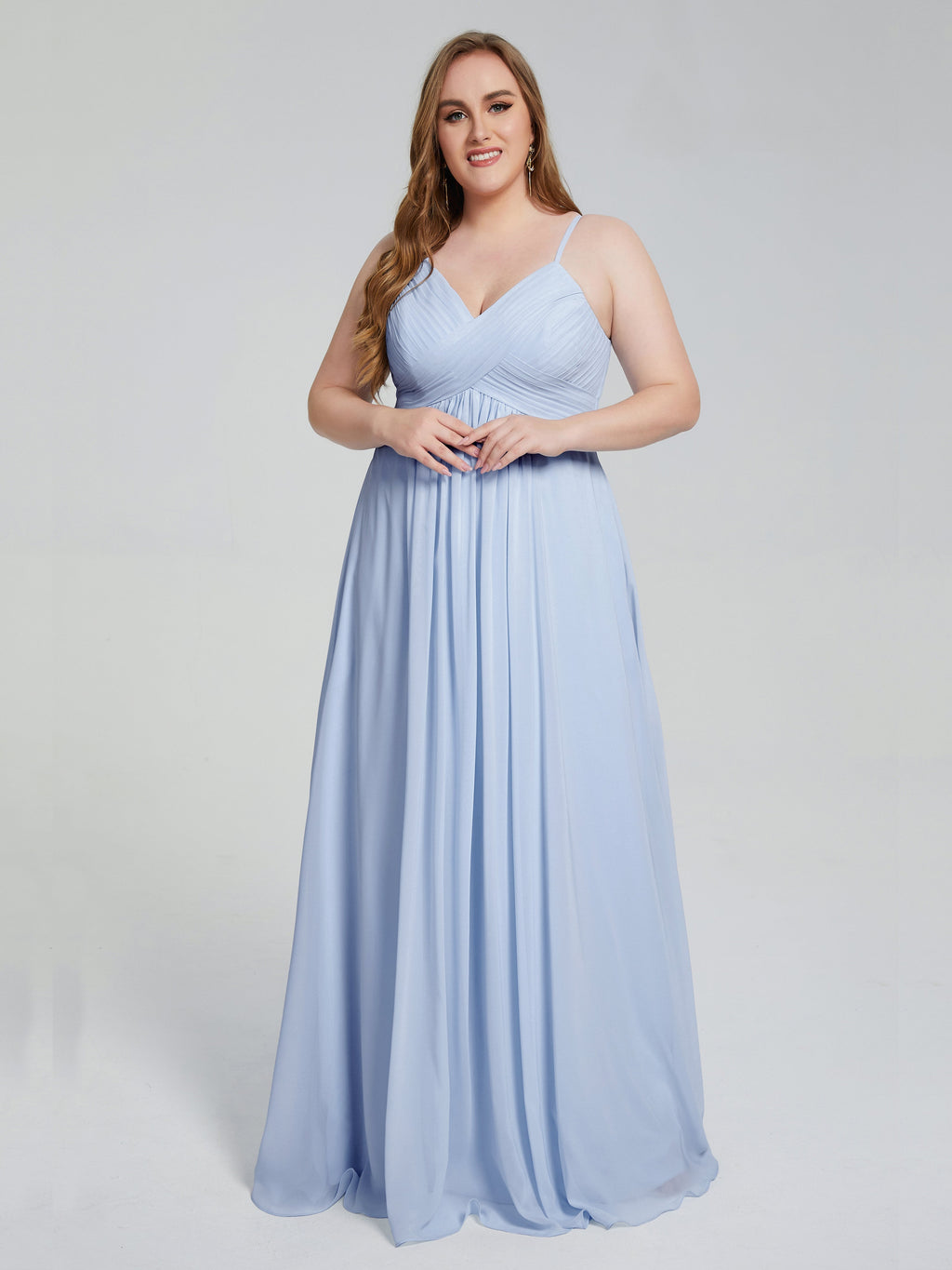 Londyn Spaghetti Straps Plus Size Long Bridesmaid Dresses