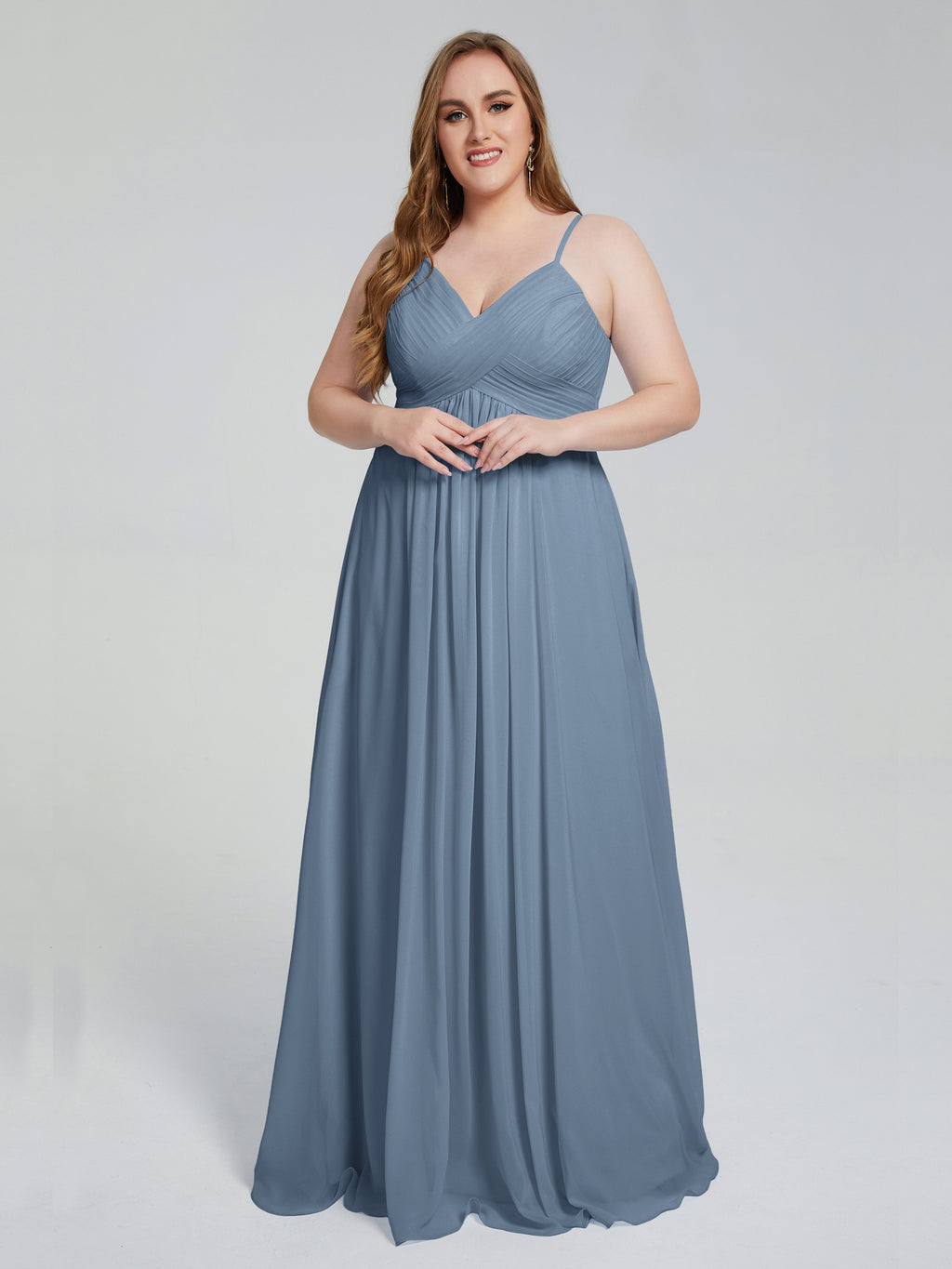 Londyn Spaghetti Straps Plus Size Long Bridesmaid Dresses
