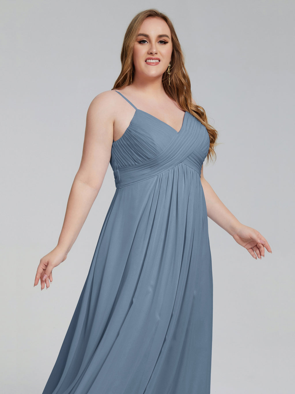 Londyn Spaghetti Straps Plus Size Long Bridesmaid Dresses