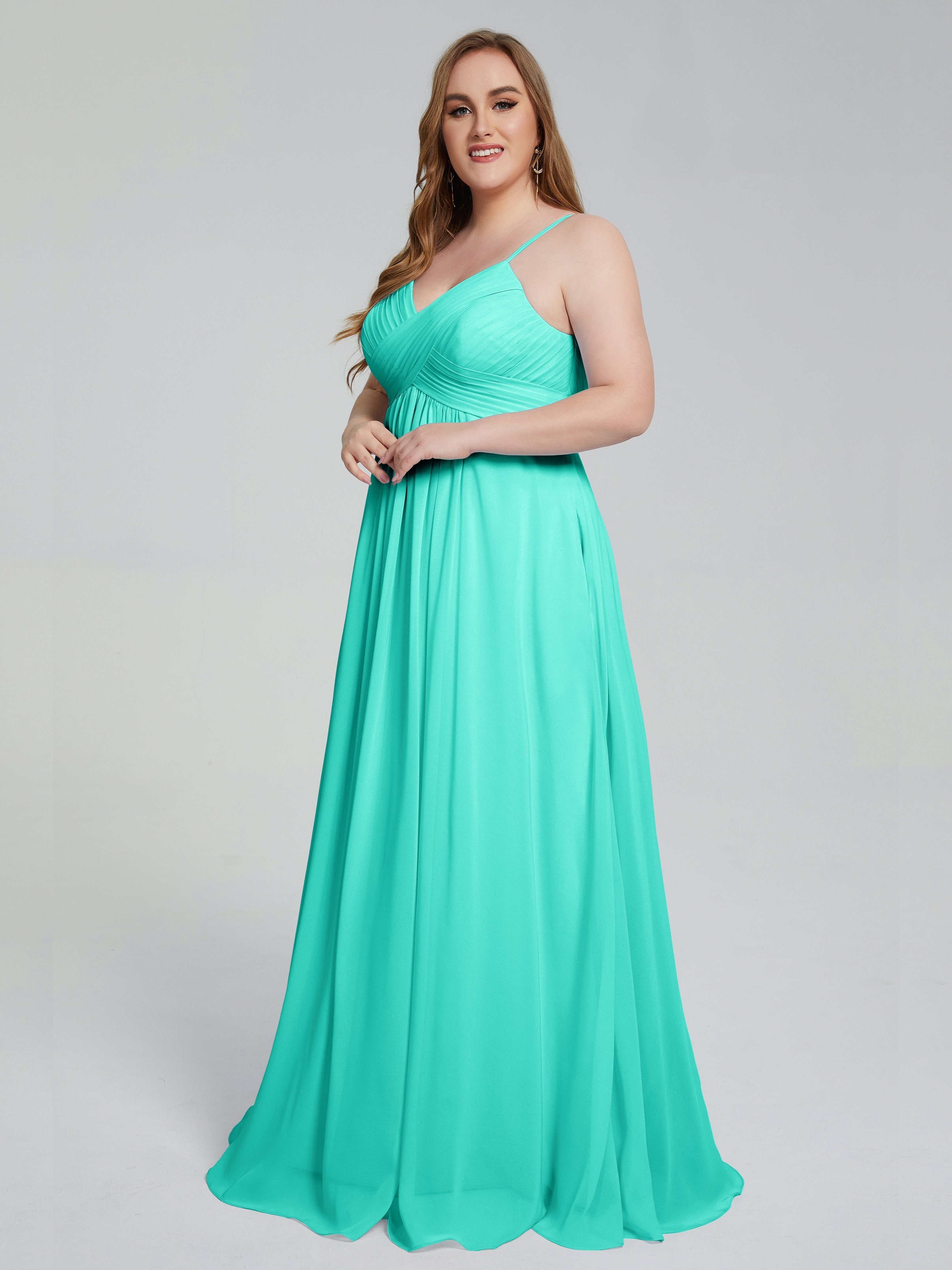 Londyn Spaghetti Straps Plus Size Long Bridesmaid Dresses