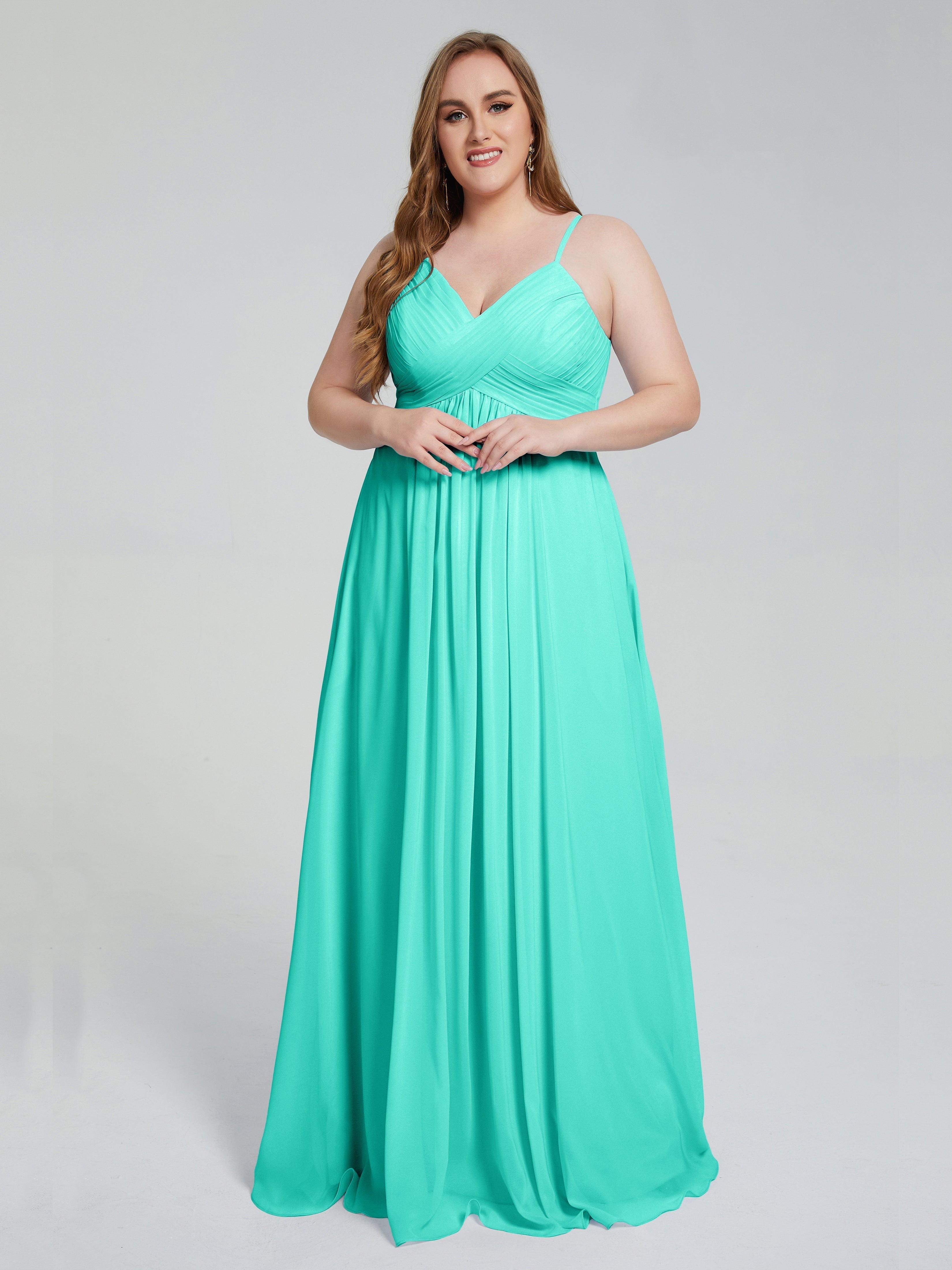 Londyn Spaghetti Straps Plus Size Long Bridesmaid Dresses