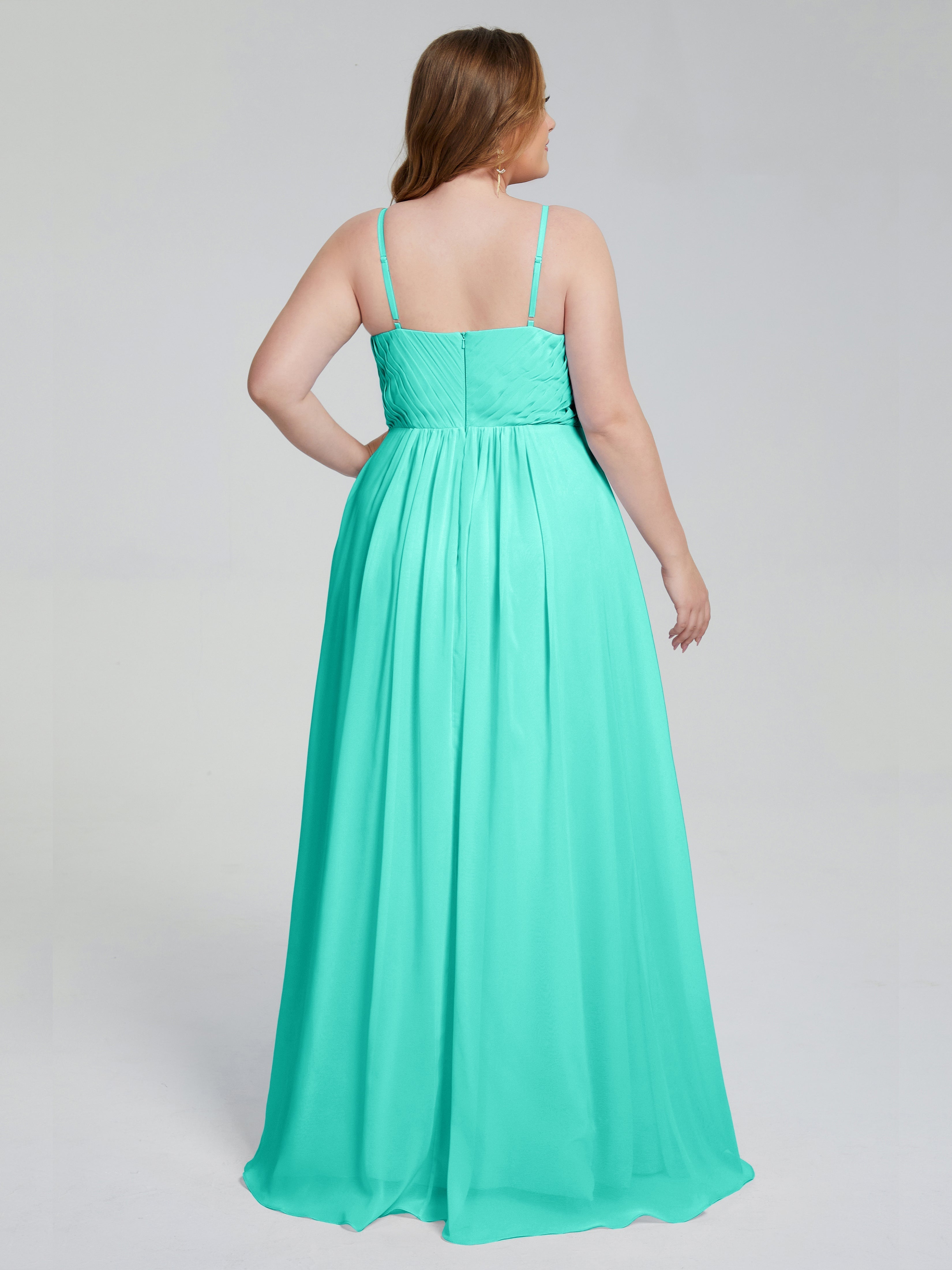 Londyn Spaghetti Straps Plus Size Long Bridesmaid Dresses