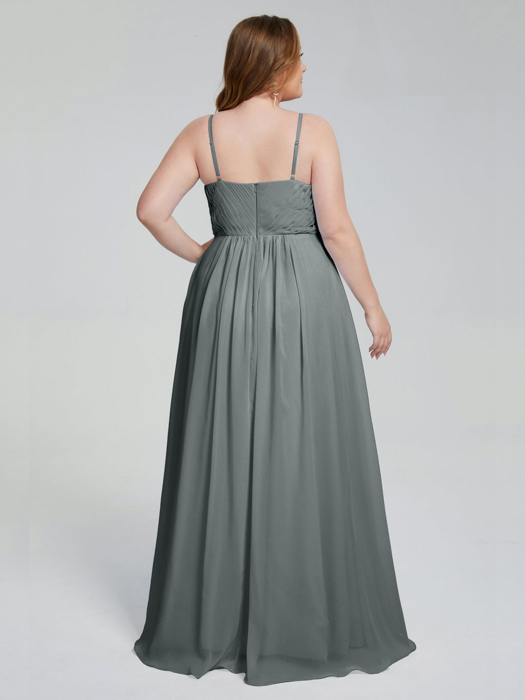 Londyn Spaghetti Straps Plus Size Long Bridesmaid Dresses