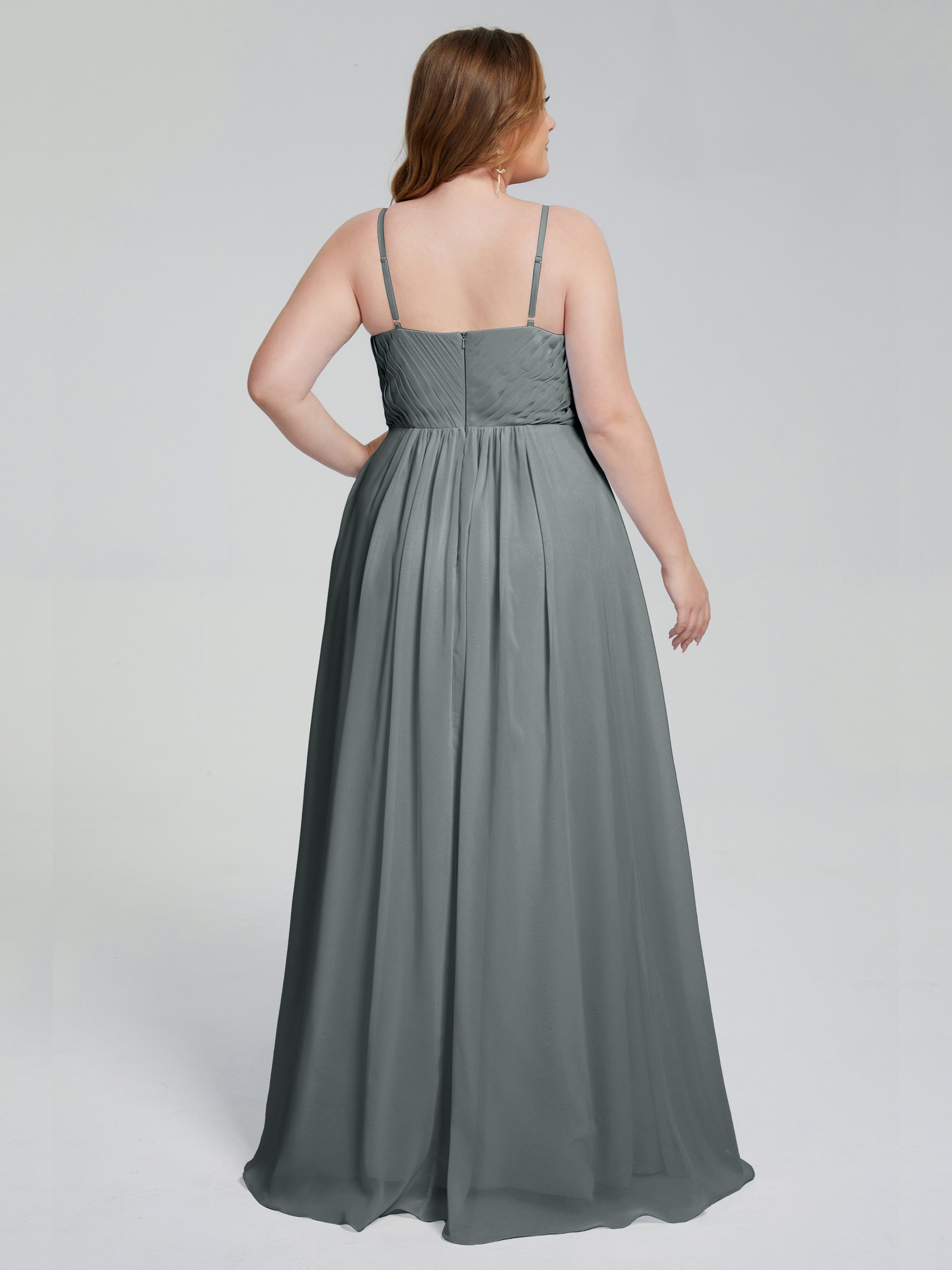 Londyn Spaghetti Straps Plus Size Long Bridesmaid Dresses