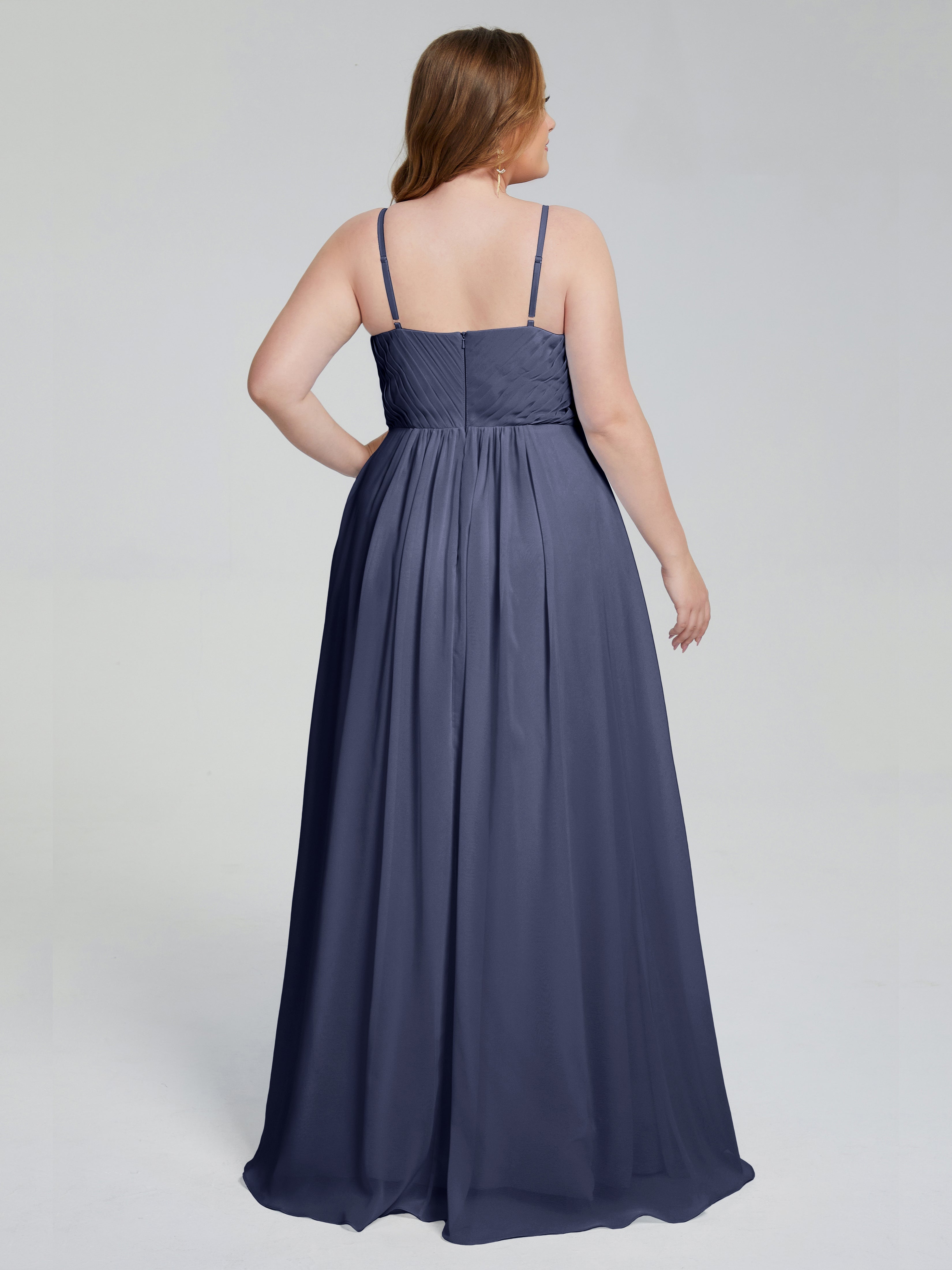 Londyn Spaghetti Straps Plus Size Long Bridesmaid Dresses