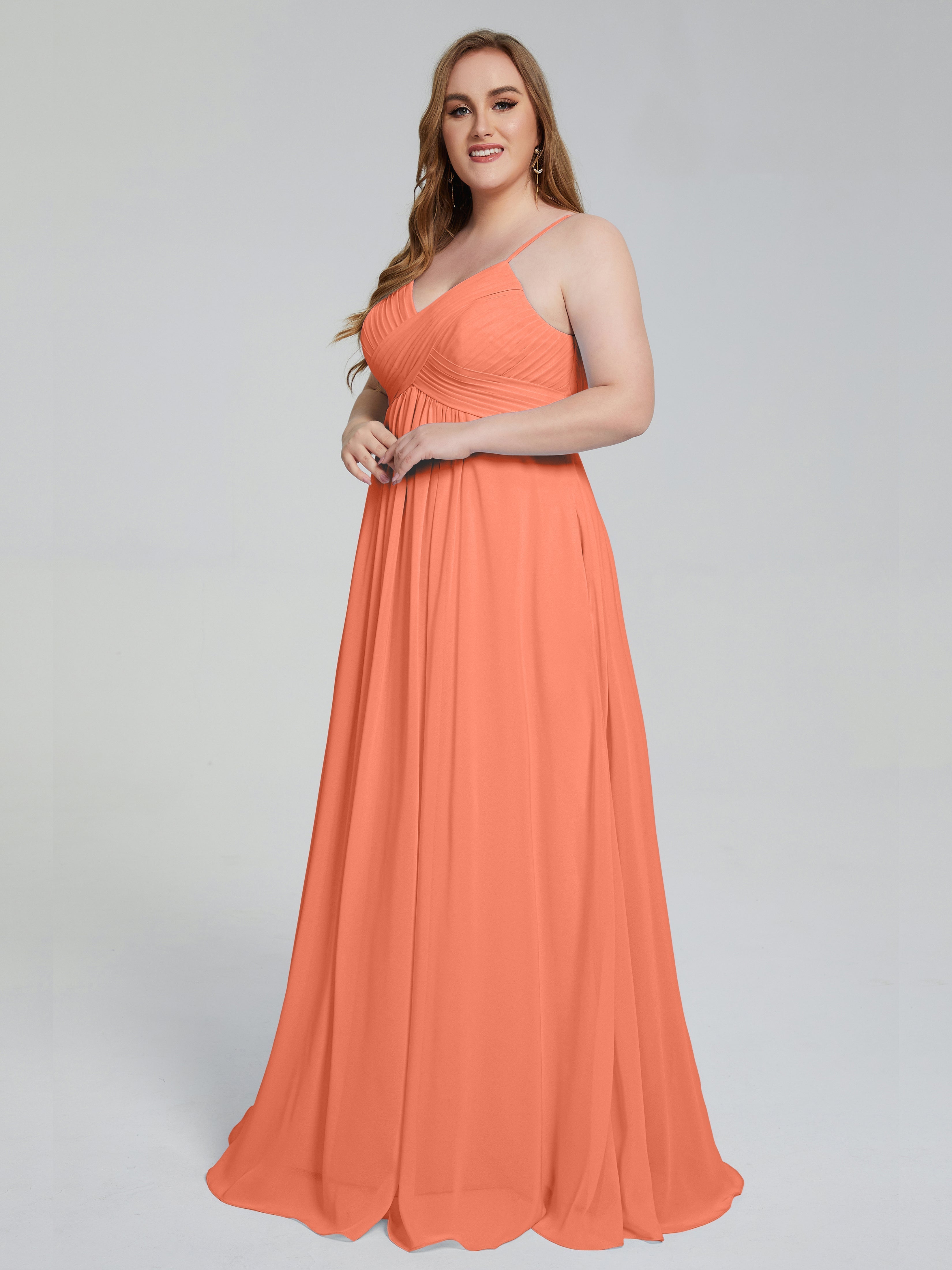 Londyn Spaghetti Straps Plus Size Long Bridesmaid Dresses