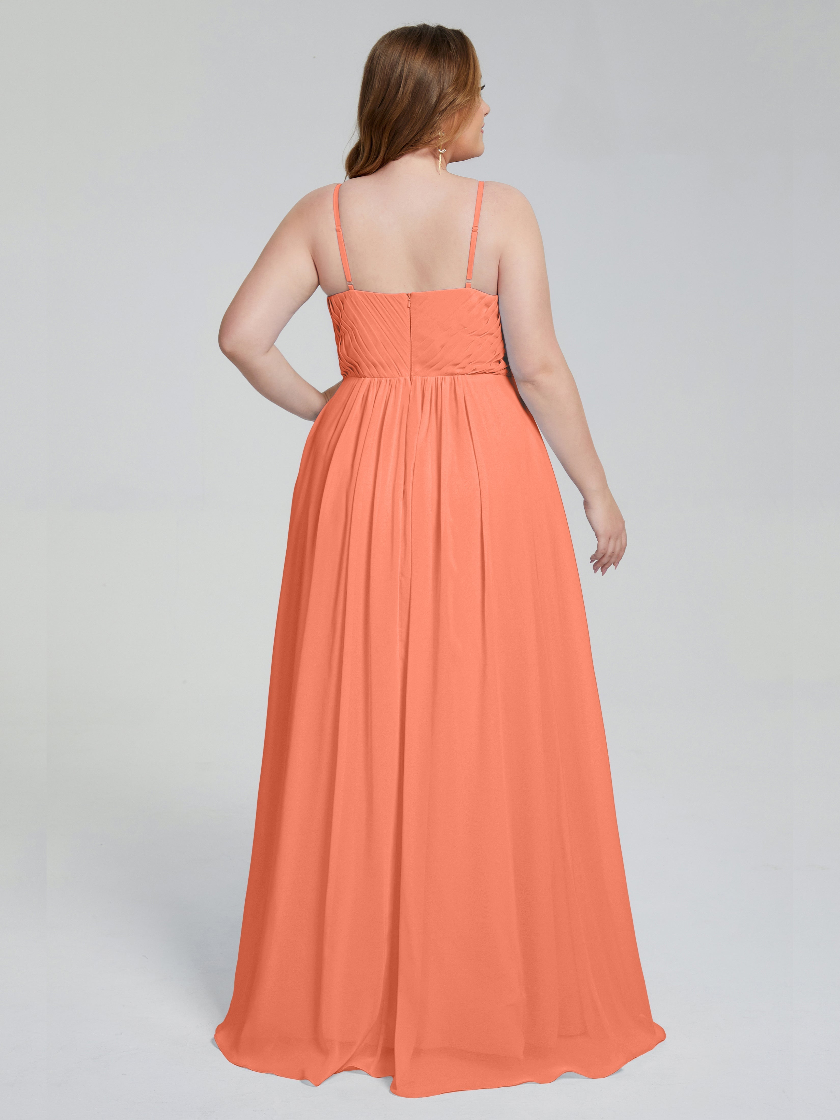 Londyn Spaghetti Straps Plus Size Long Bridesmaid Dresses