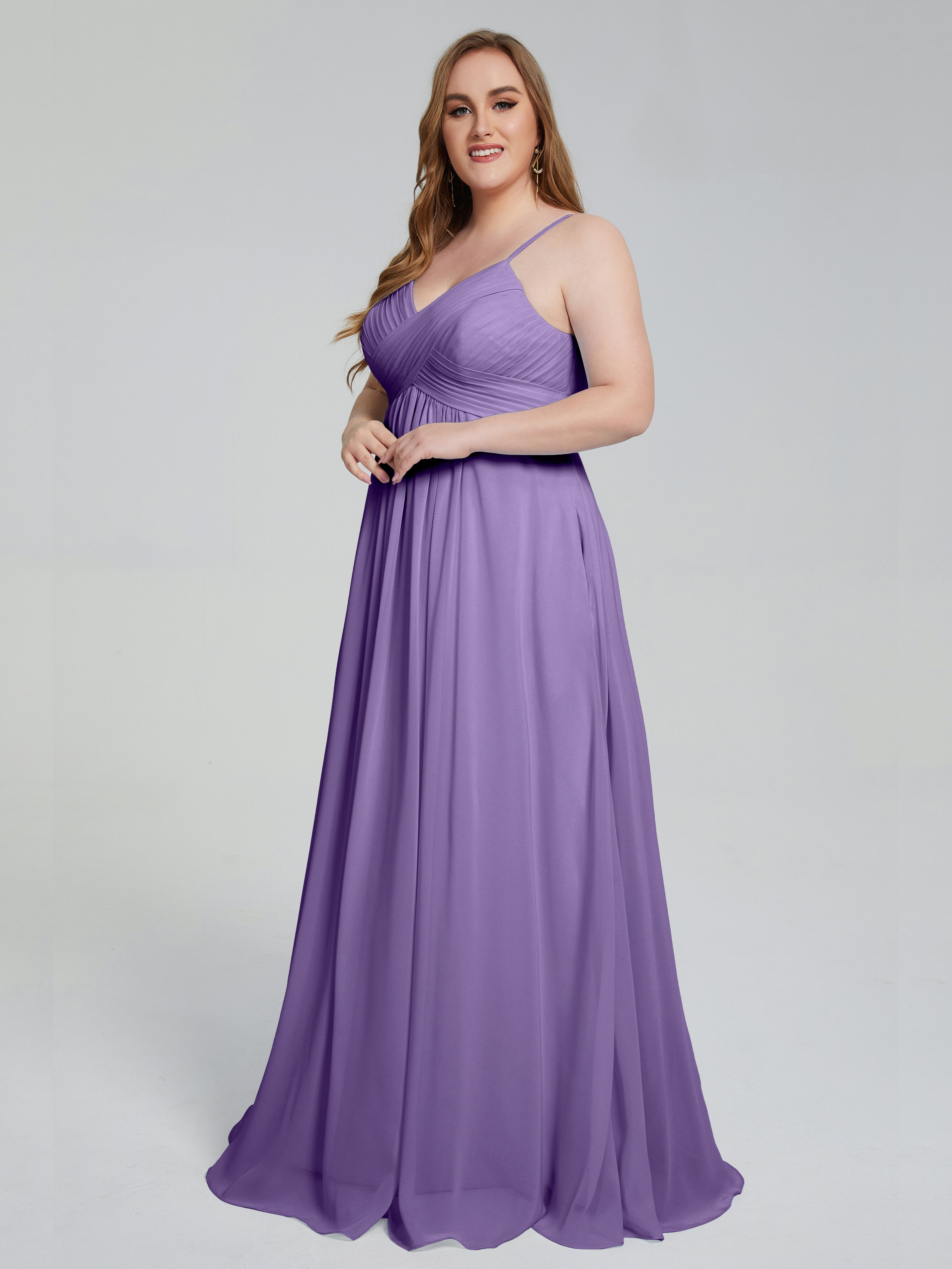 Londyn Spaghetti Straps Plus Size Long Bridesmaid Dresses