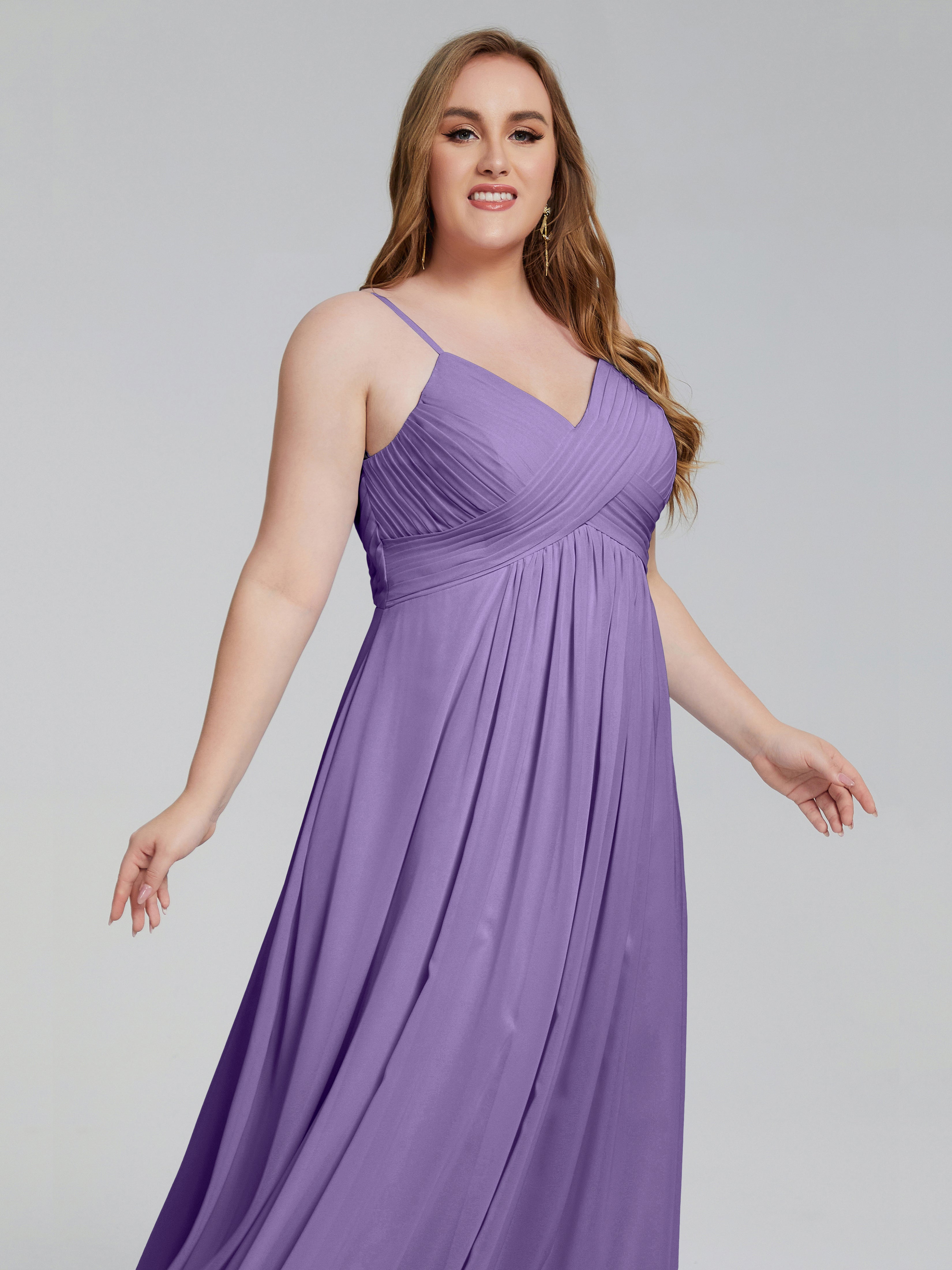 Londyn Spaghetti Straps Plus Size Long Bridesmaid Dresses
