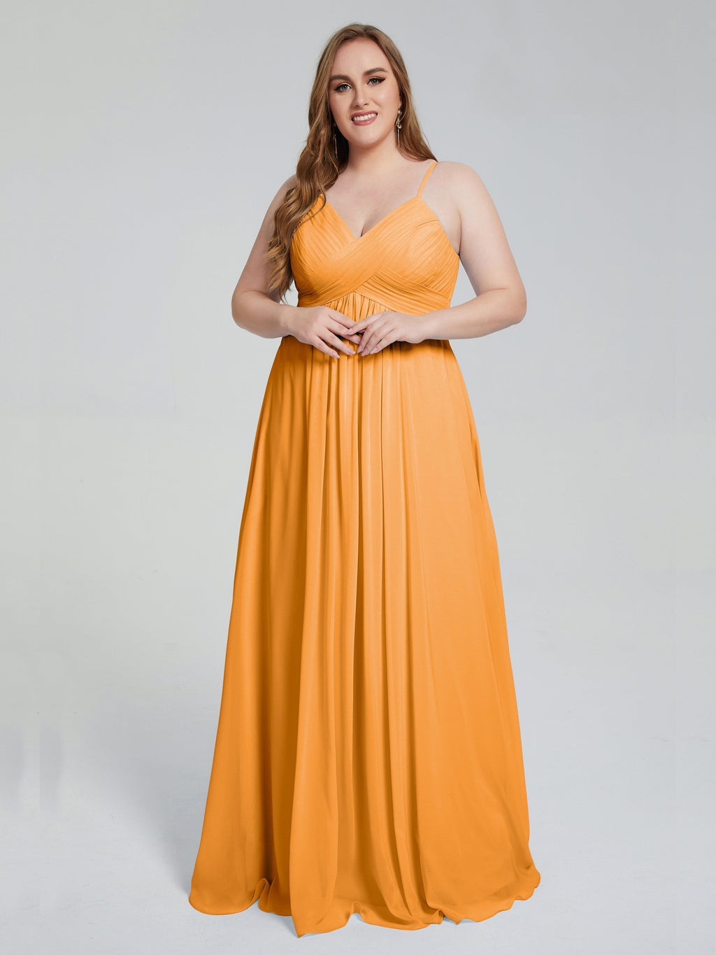 Londyn Spaghetti Straps Plus Size Long Bridesmaid Dresses