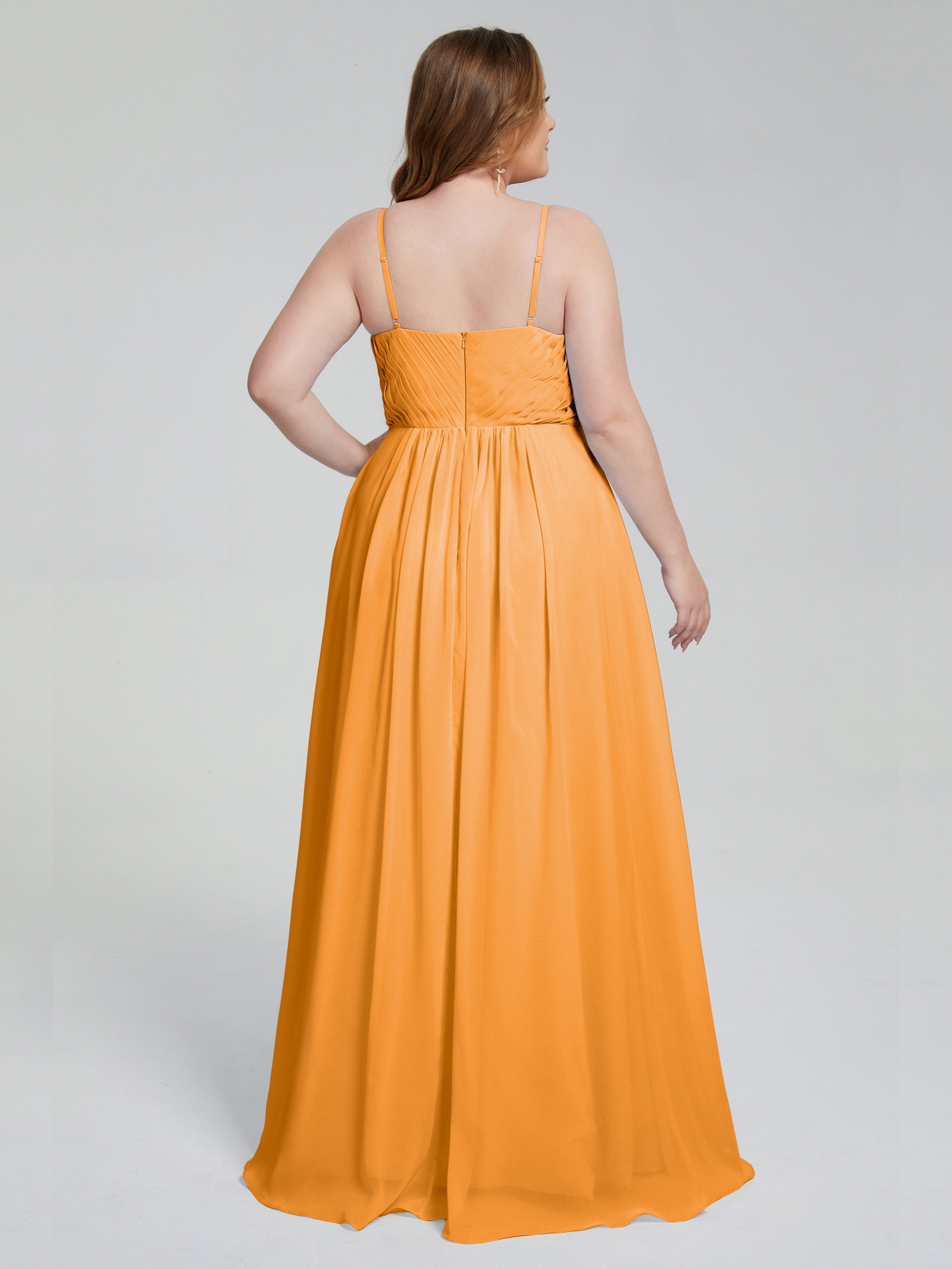 Londyn Spaghetti Straps Plus Size Long Bridesmaid Dresses