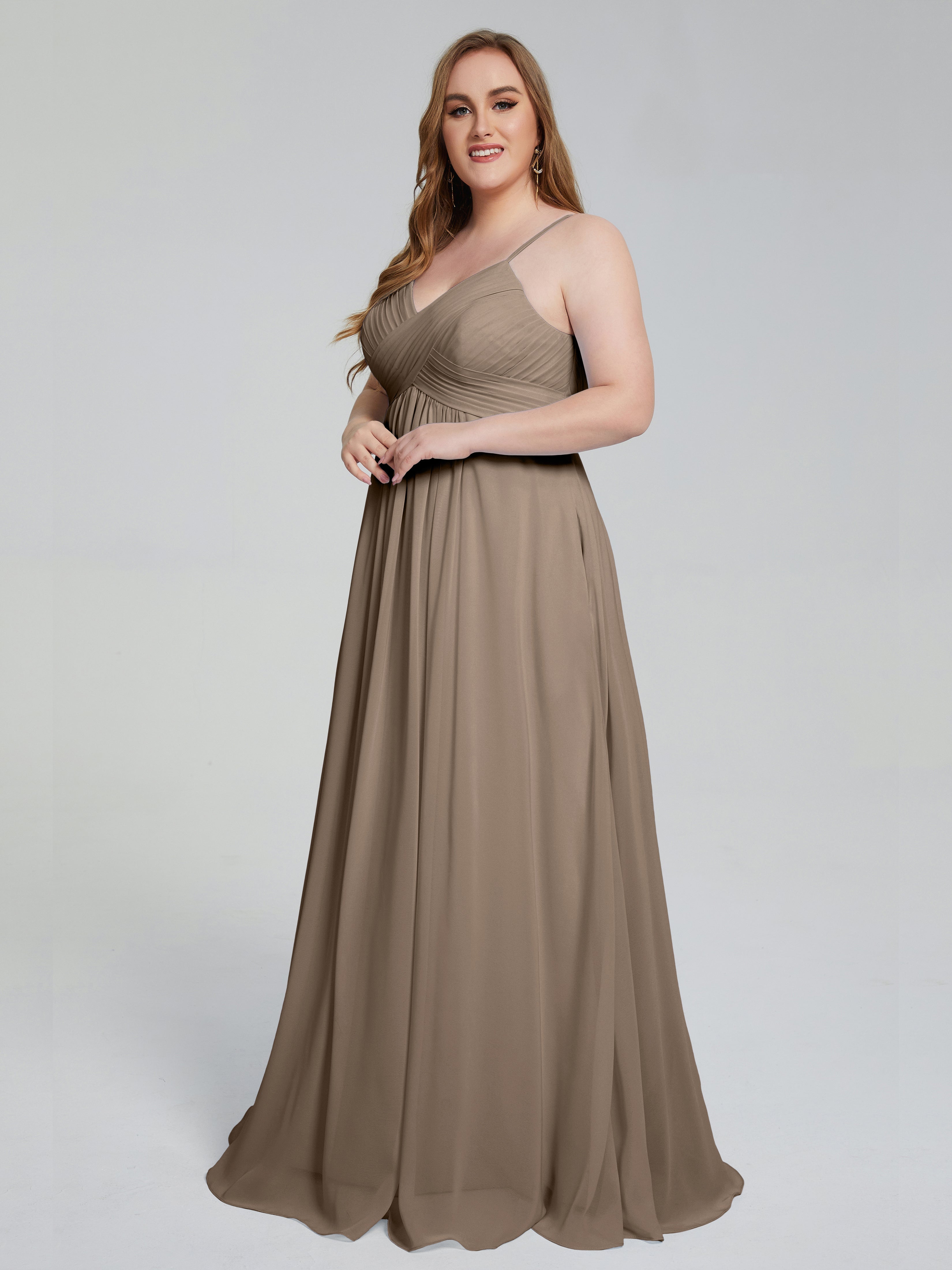 Londyn Spaghetti Straps Plus Size Long Bridesmaid Dresses