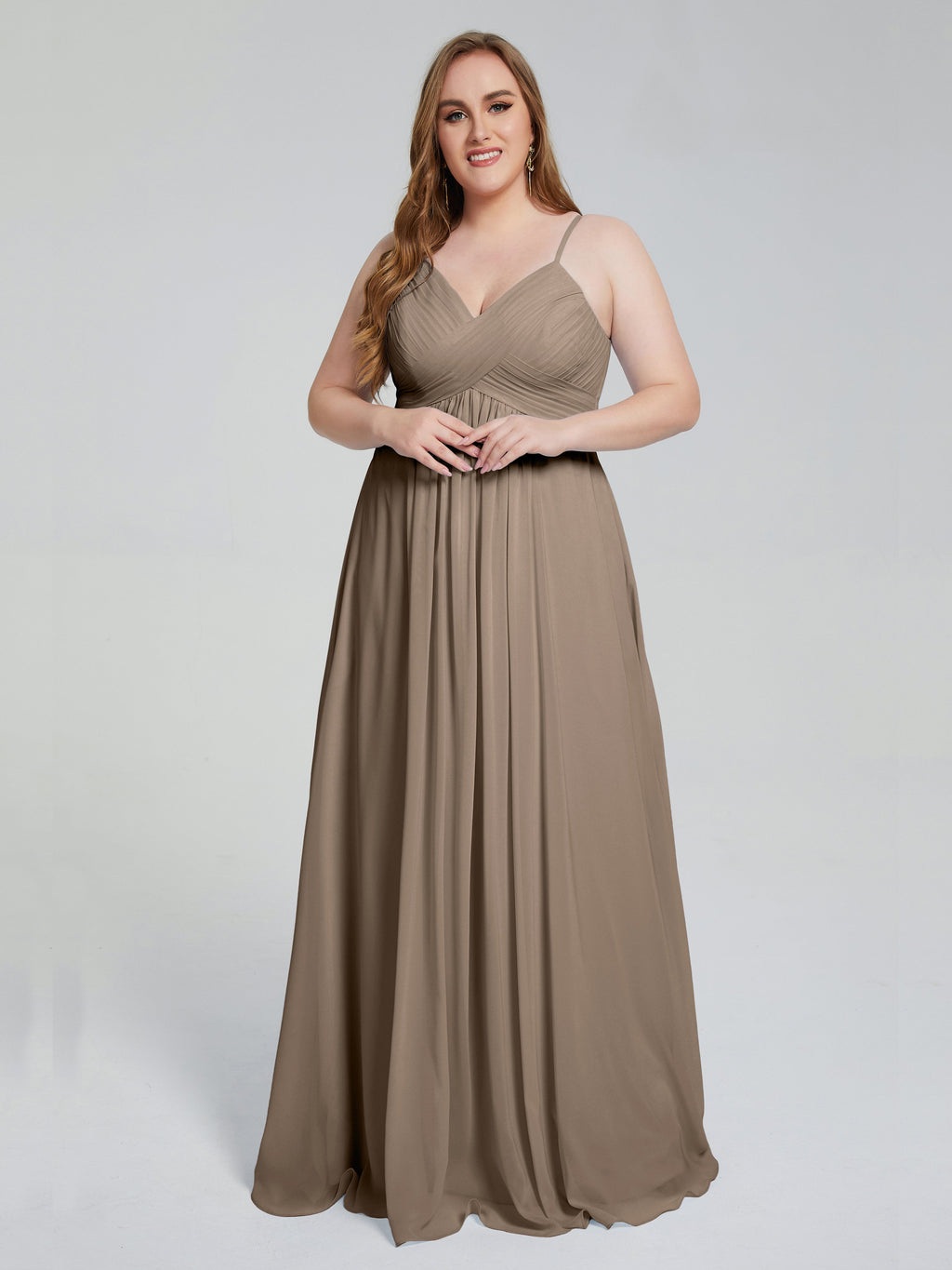 Londyn Spaghetti Straps Plus Size Long Bridesmaid Dresses