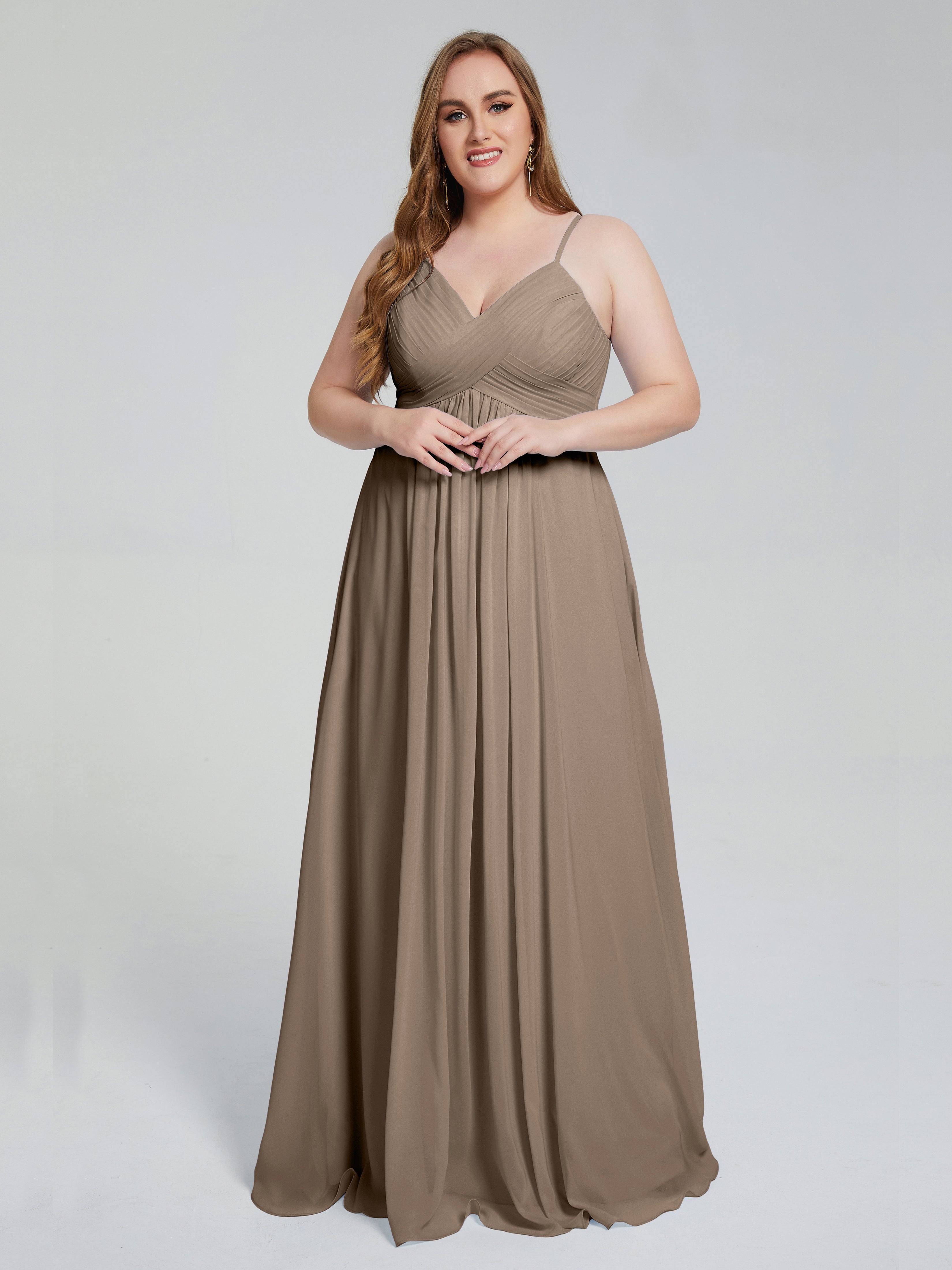Londyn Spaghetti Straps Plus Size Long Bridesmaid Dresses