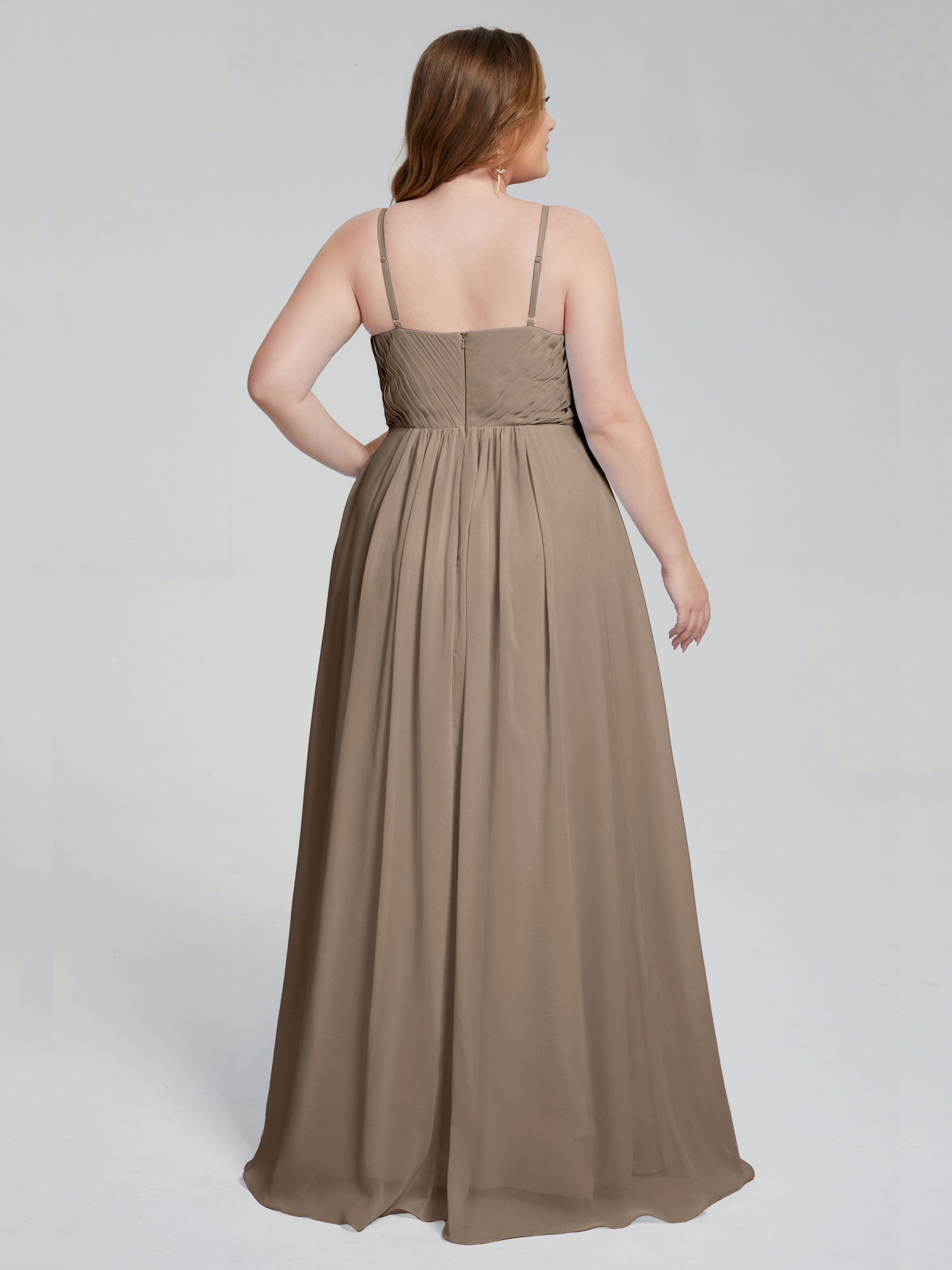 Londyn Spaghetti Straps Plus Size Long Bridesmaid Dresses