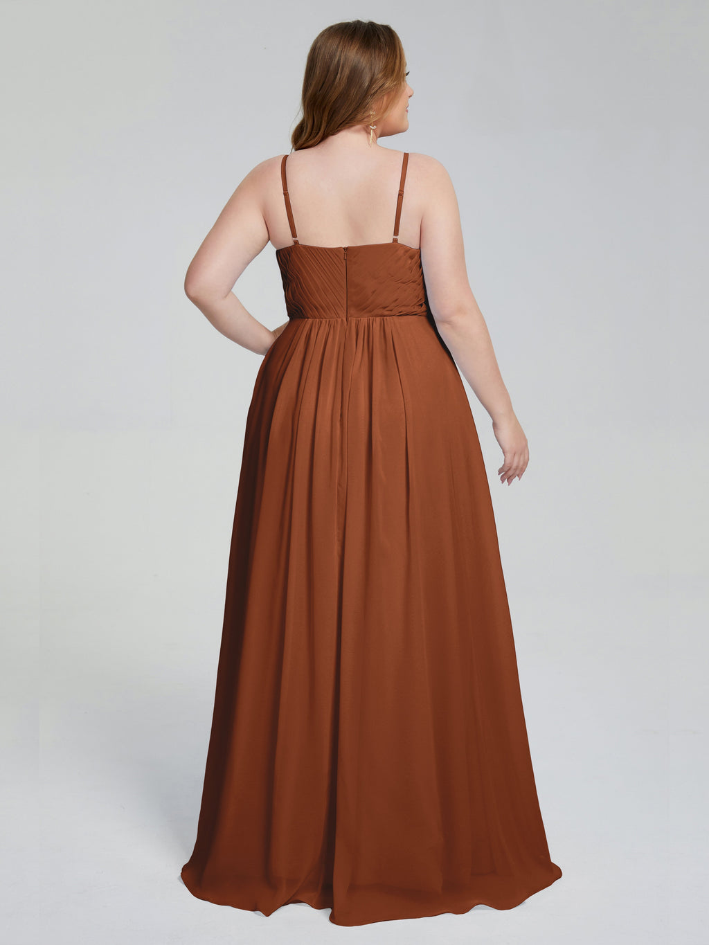 Londyn Spaghetti Straps Plus Size Long Bridesmaid Dresses