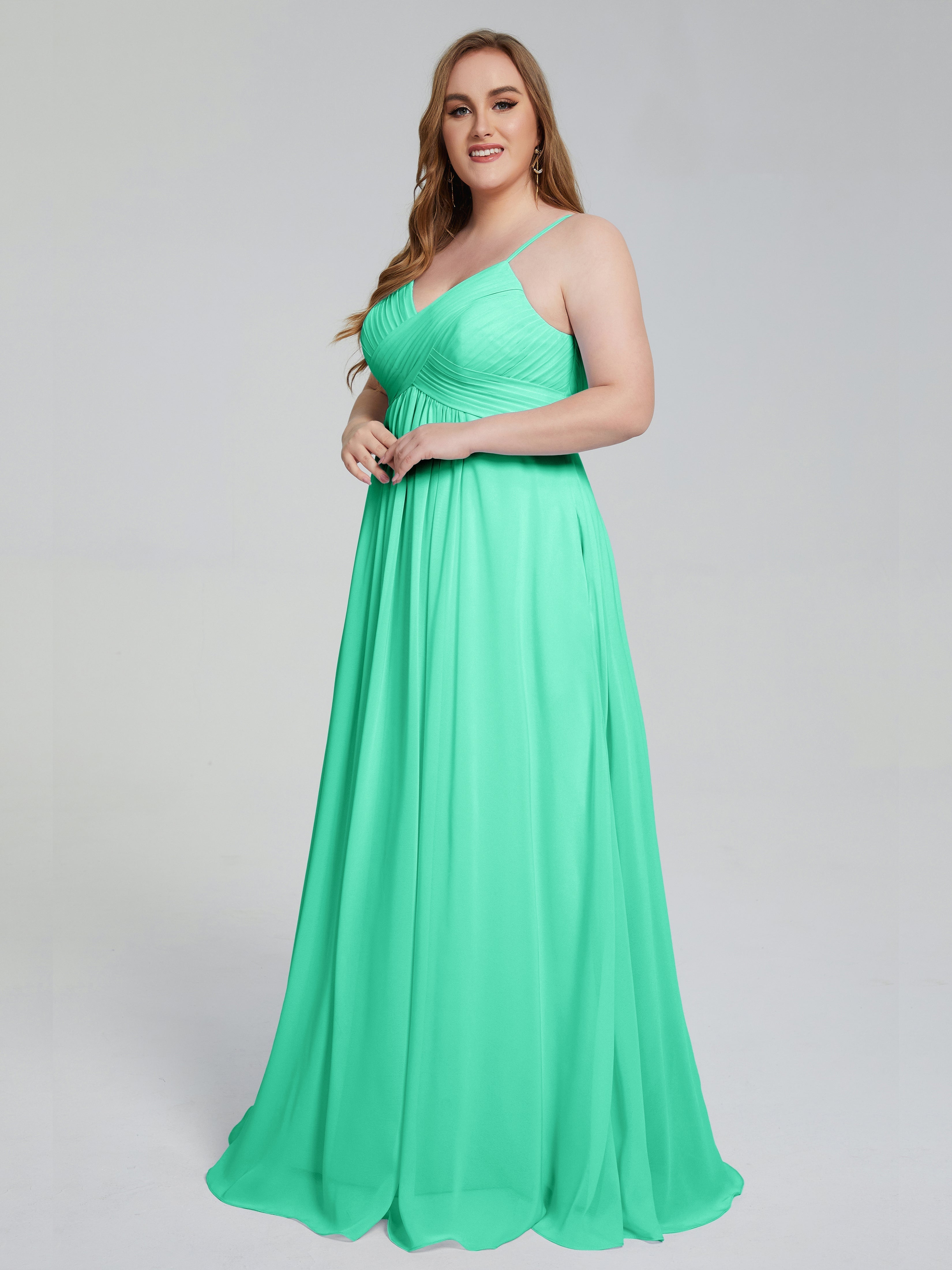 Londyn Spaghetti Straps Plus Size Long Bridesmaid Dresses