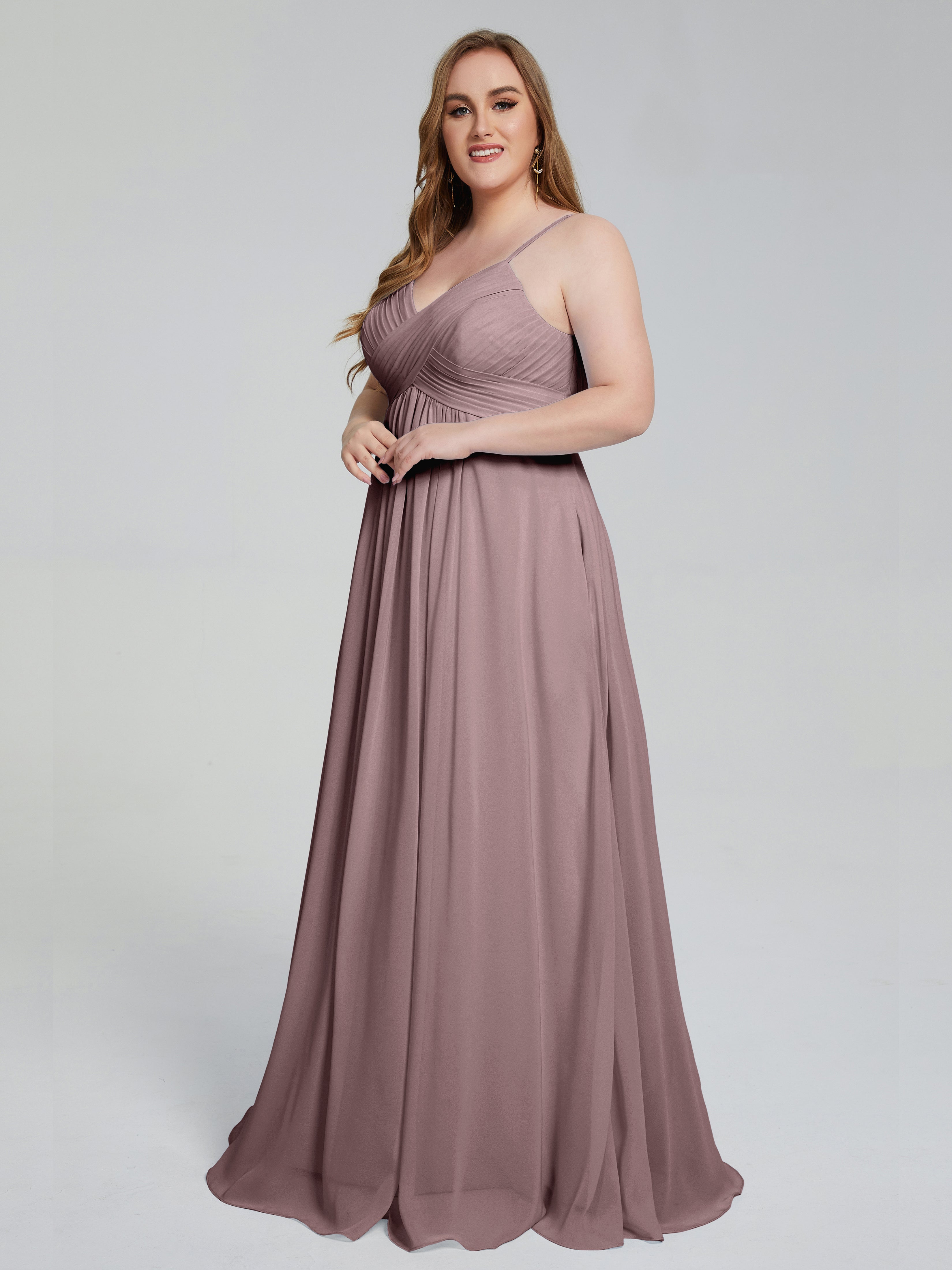 Londyn Spaghetti Straps Plus Size Long Bridesmaid Dresses
