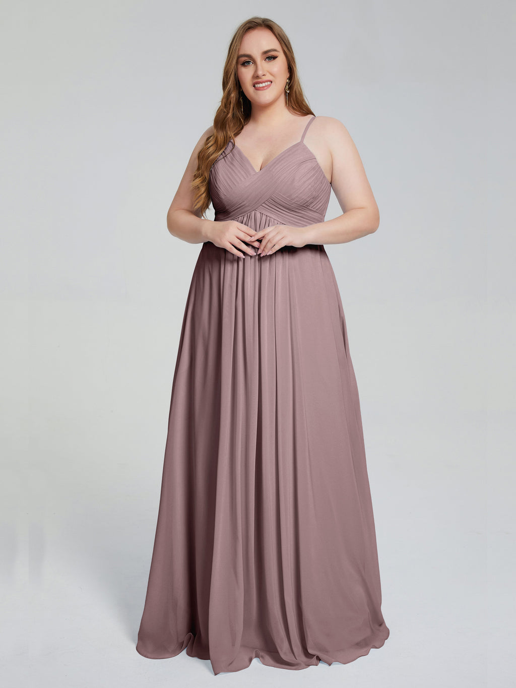 Londyn Spaghetti Straps Plus Size Long Bridesmaid Dresses