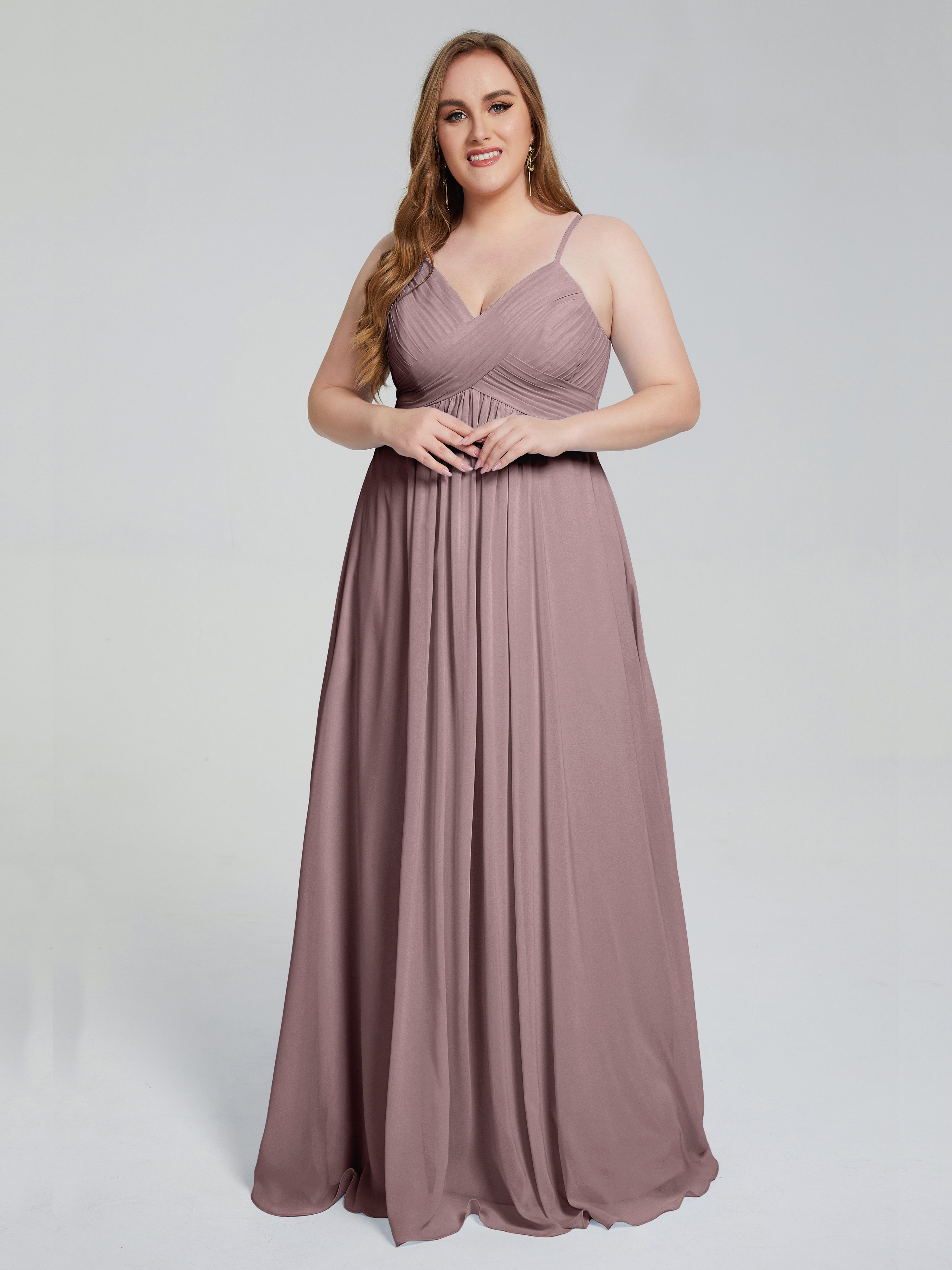 Londyn Spaghetti Straps Plus Size Long Bridesmaid Dresses