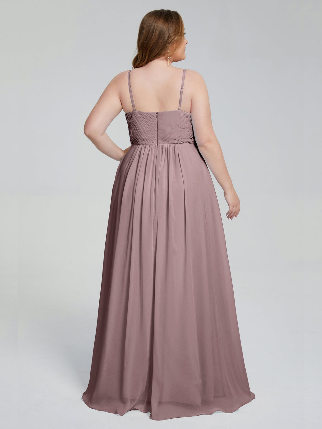 Londyn Spaghetti Straps Plus Size Long Bridesmaid Dresses