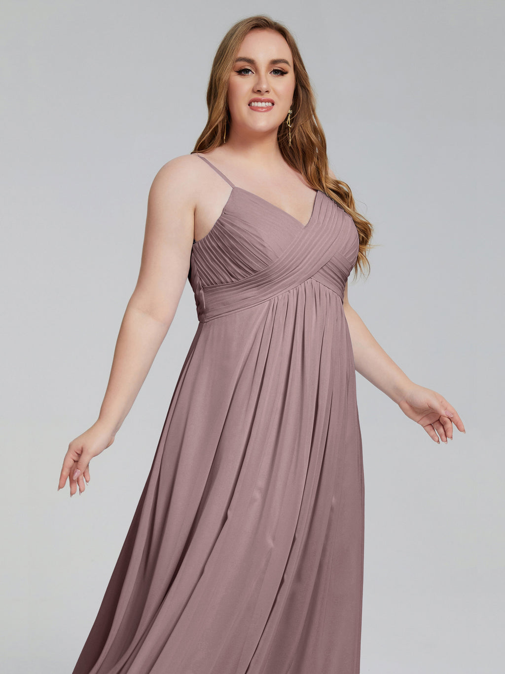 Londyn Spaghetti Straps Plus Size Long Bridesmaid Dresses