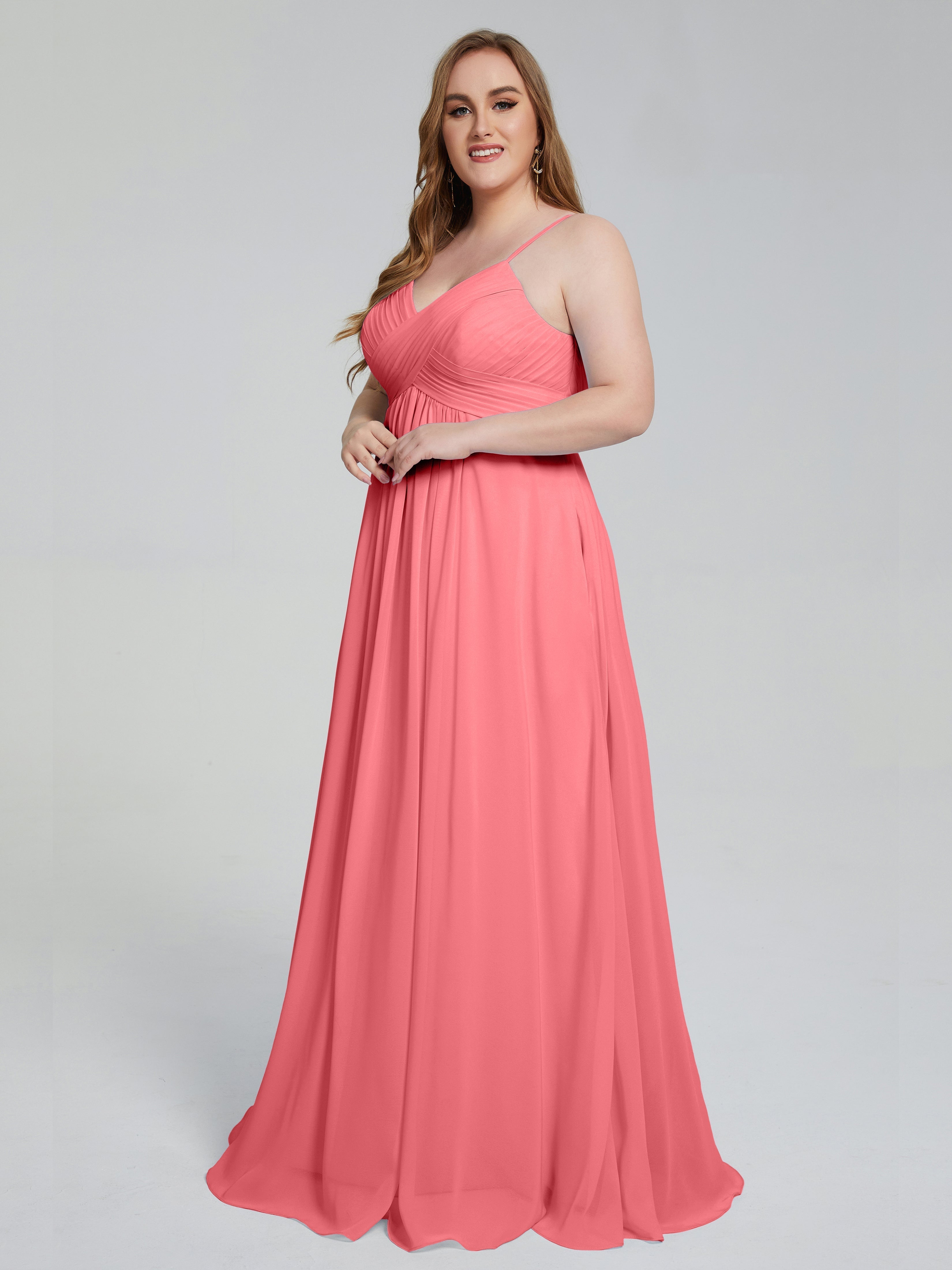 Londyn Spaghetti Straps Plus Size Long Bridesmaid Dresses