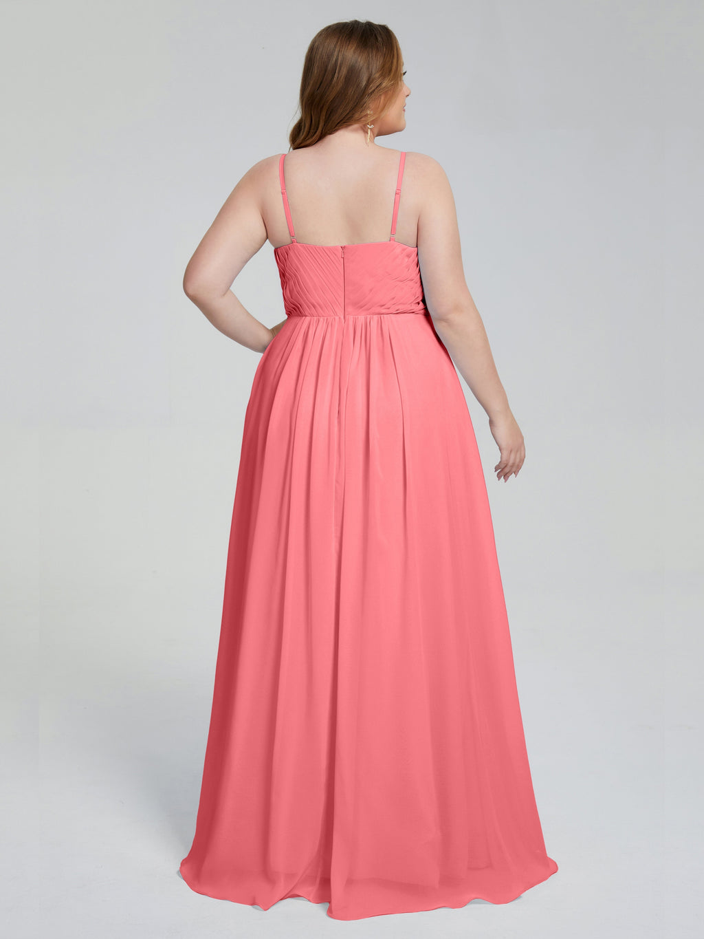 Londyn Spaghetti Straps Plus Size Long Bridesmaid Dresses