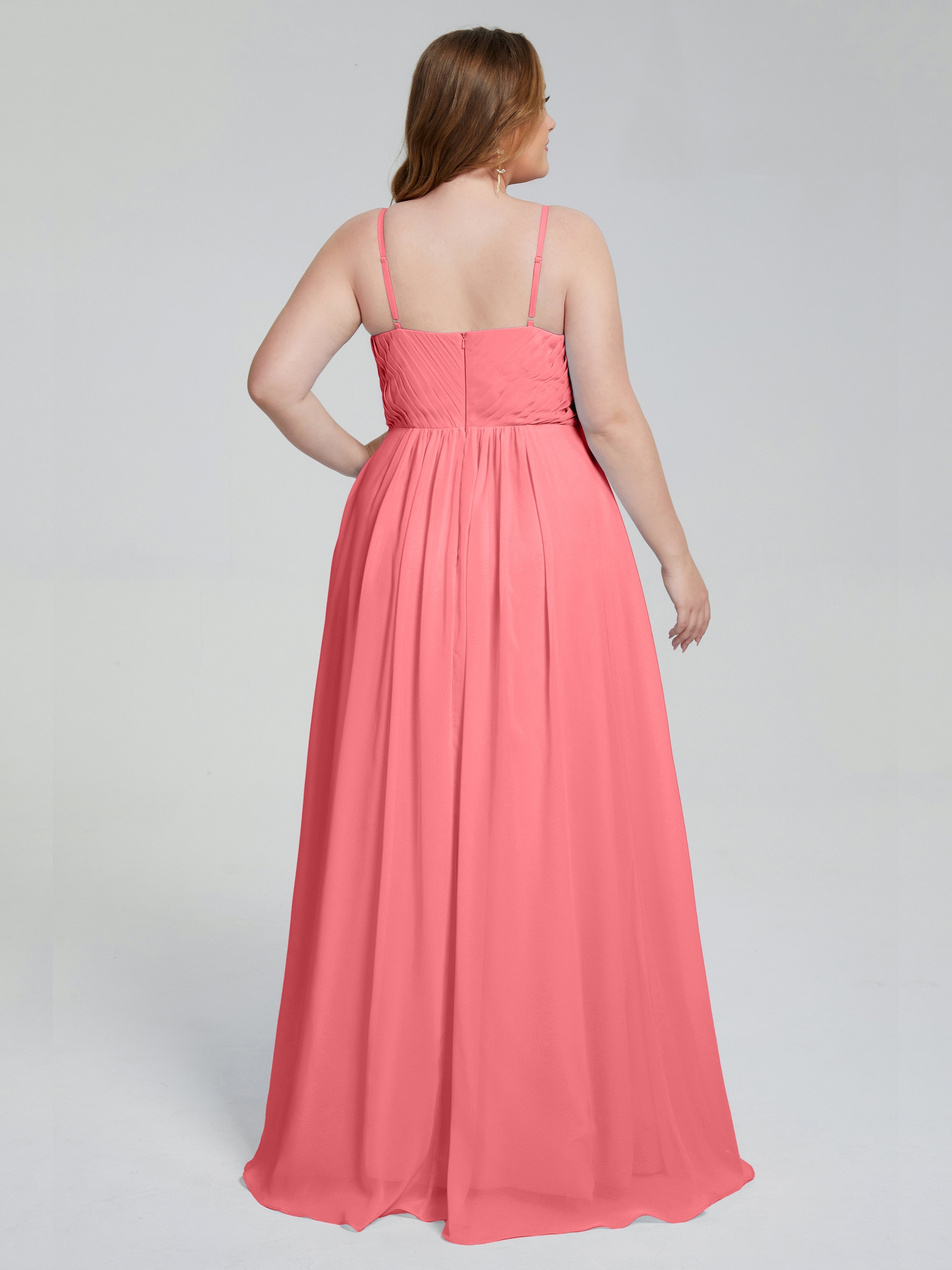 Londyn Spaghetti Straps Plus Size Long Bridesmaid Dresses