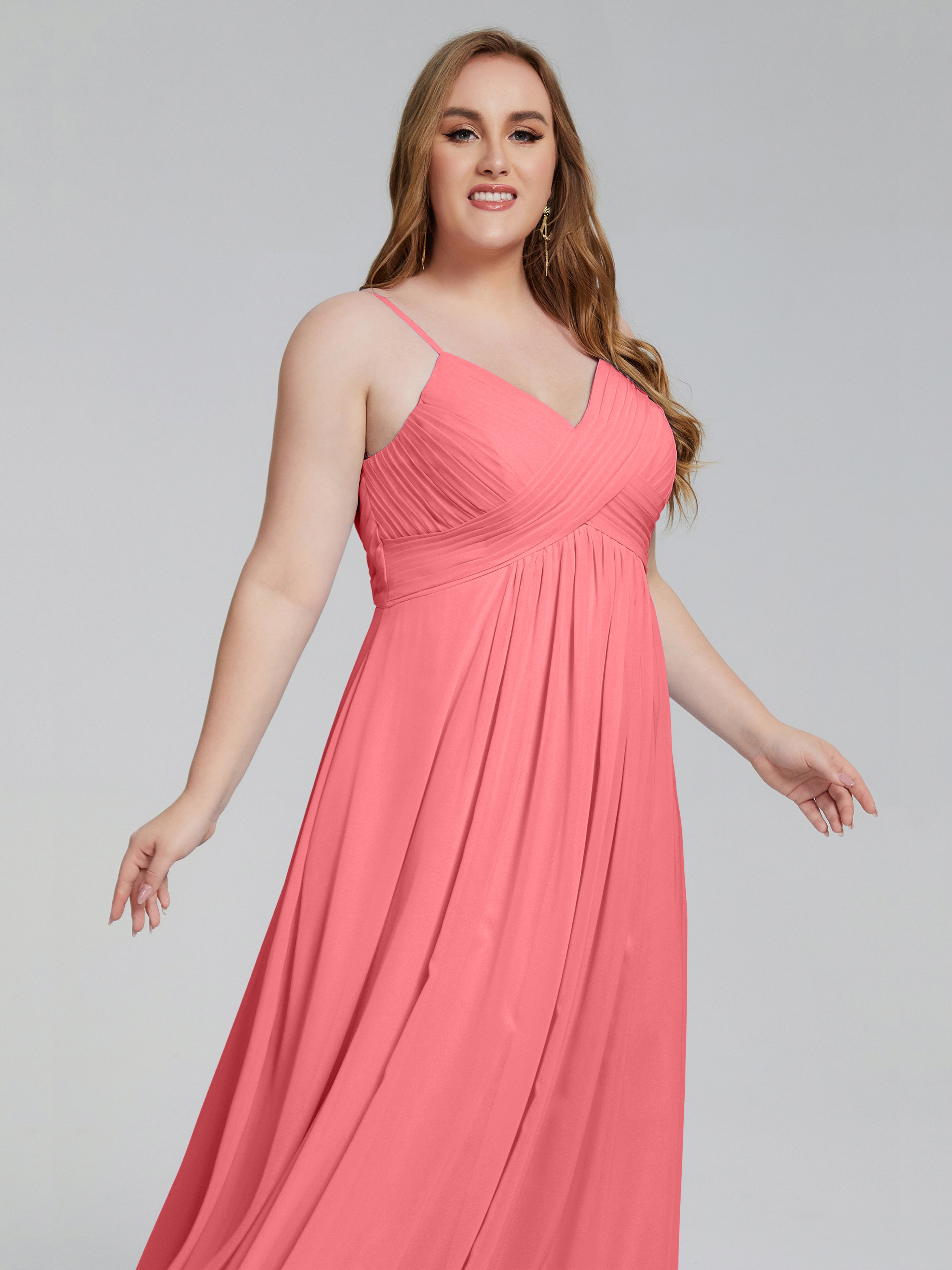 Londyn Spaghetti Straps Plus Size Long Bridesmaid Dresses