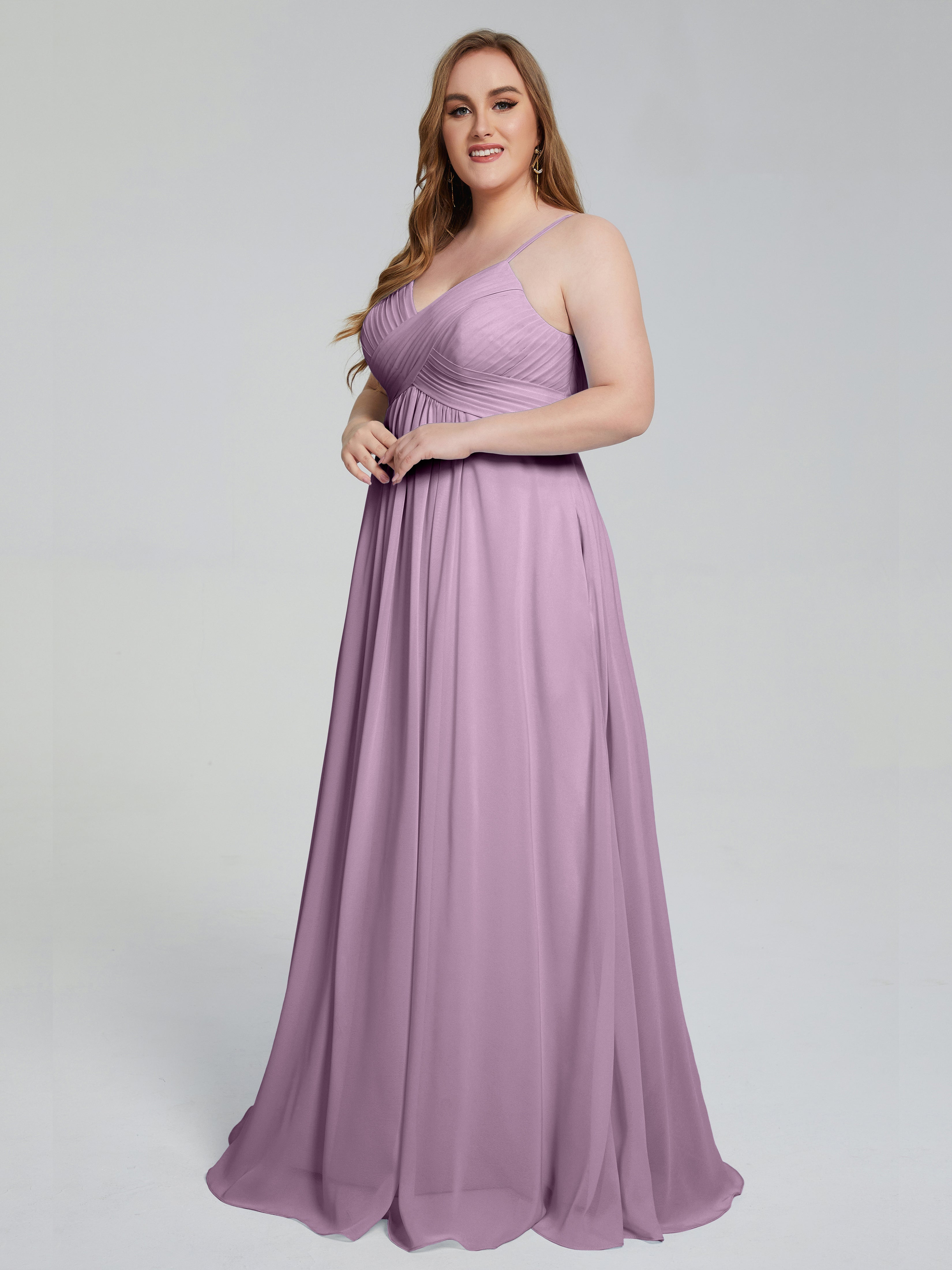Londyn Spaghetti Straps Plus Size Long Bridesmaid Dresses