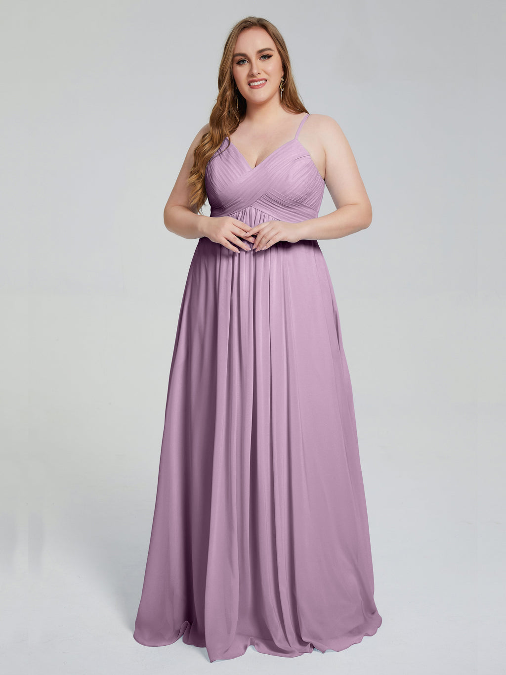 Londyn Spaghetti Straps Plus Size Long Bridesmaid Dresses